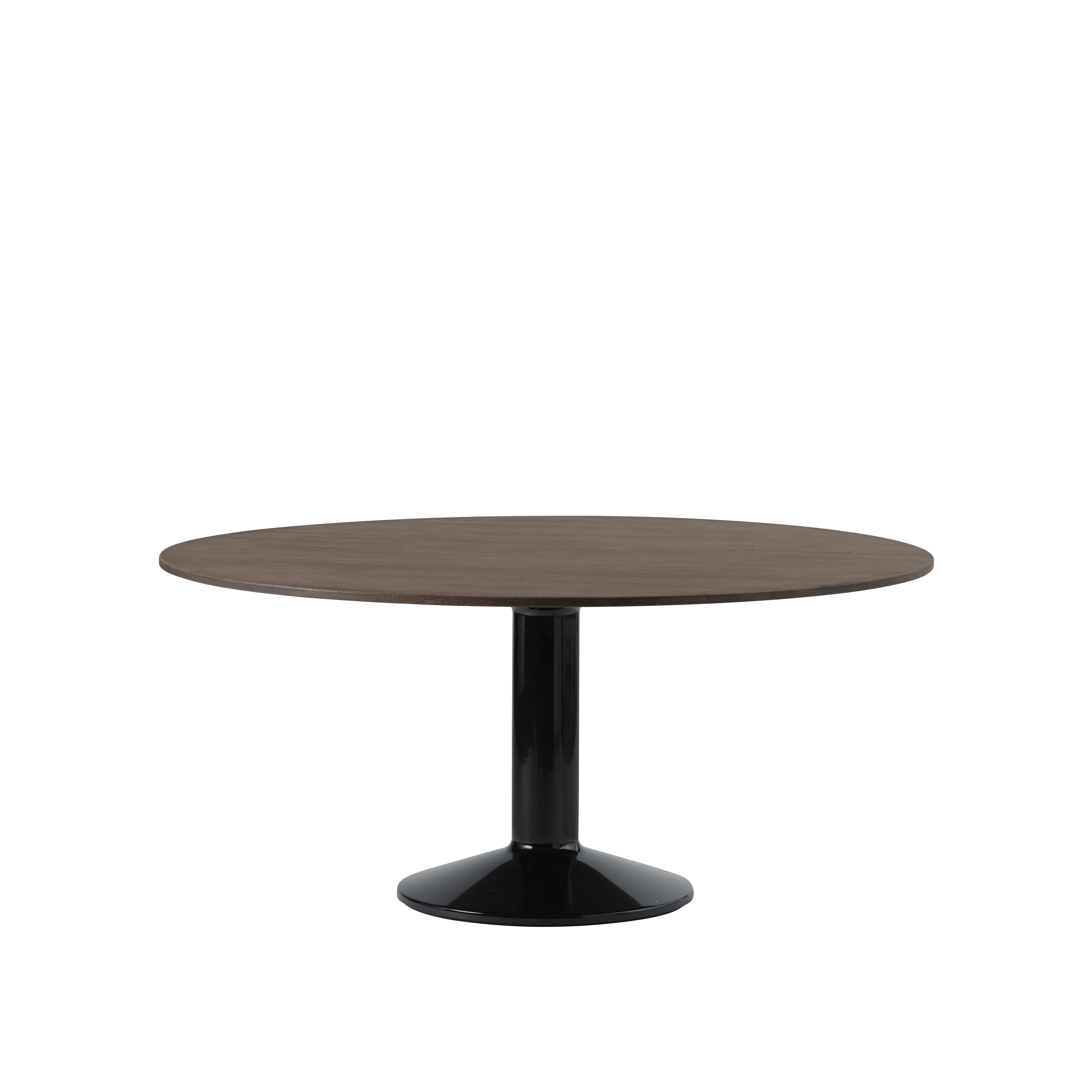 Ronde tafel MIDST donkergeolied eiken met zwarte basis