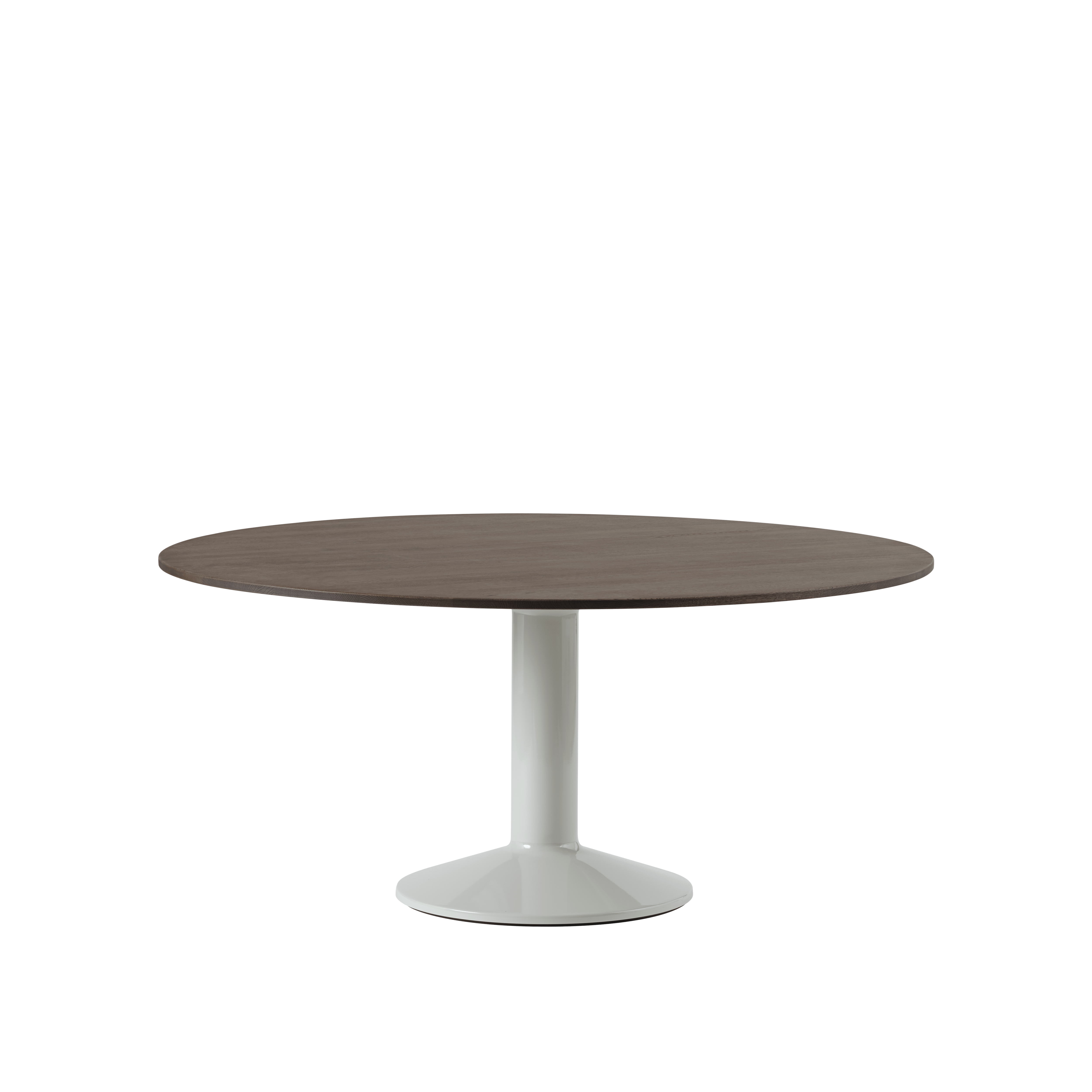 Ronde tafel MIDST donkergeolied eiken met grijze basis