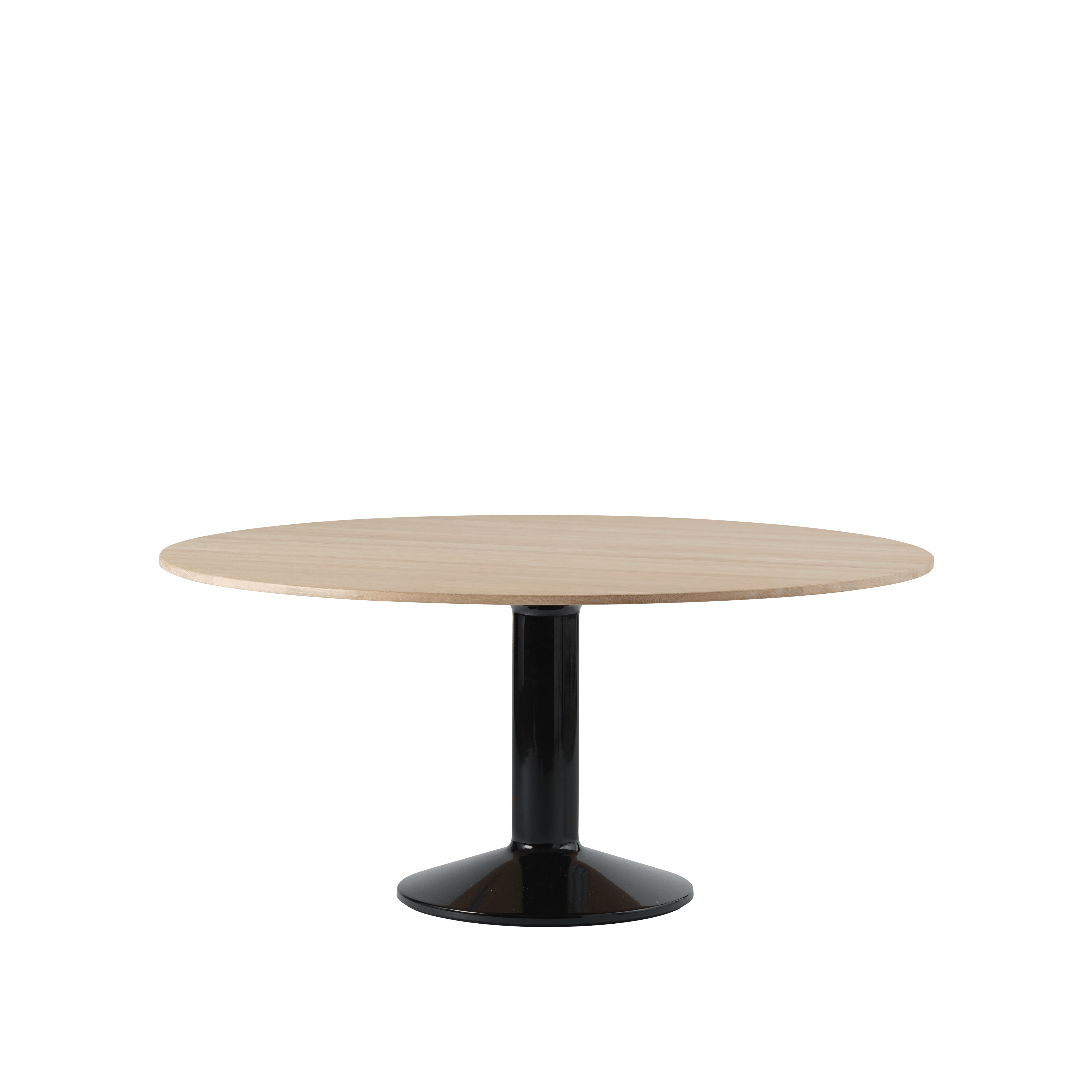 Ronde tafel MIDST geolied eiken met zwarte basis
