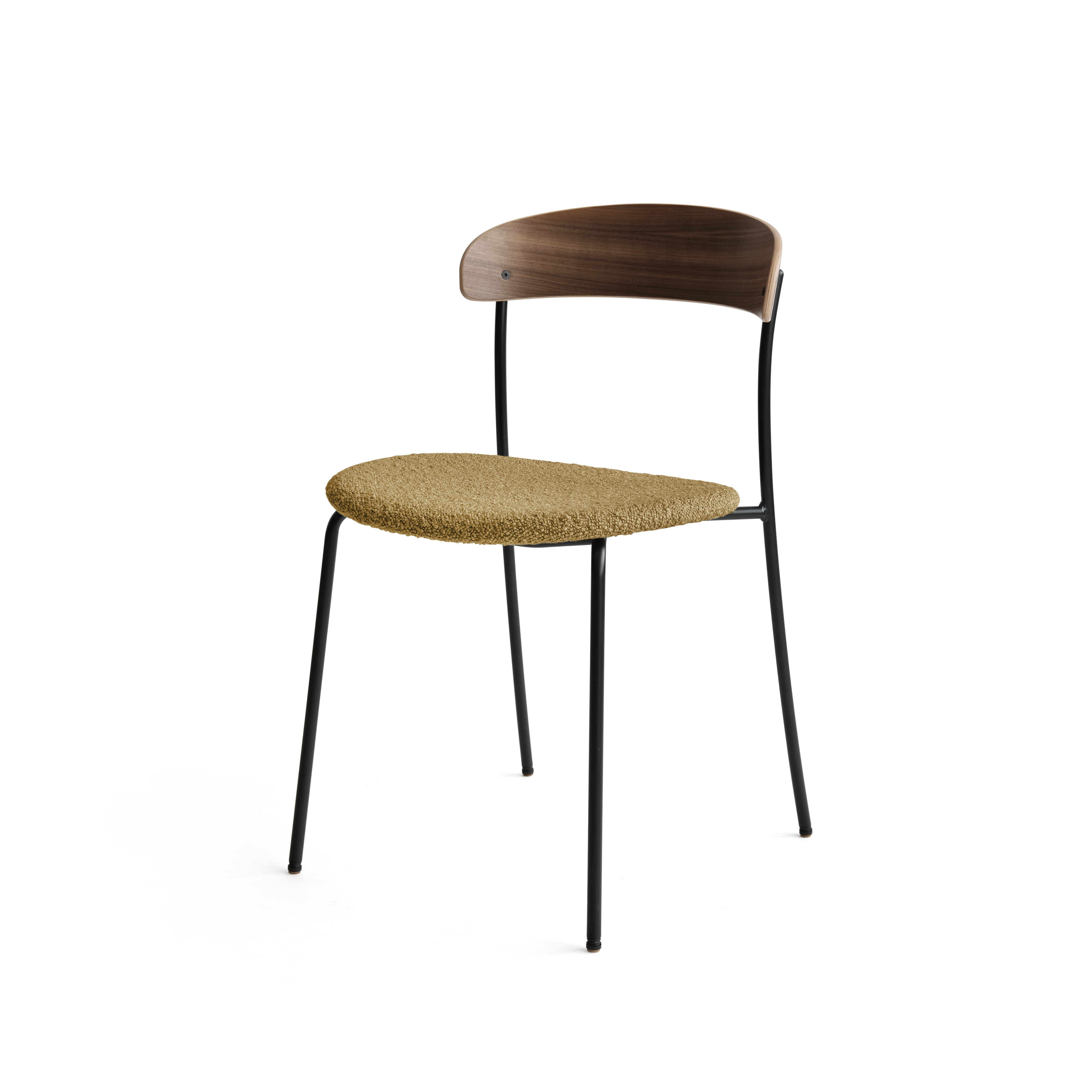 Gevoerd MISSING stoel met notenhouten fineer