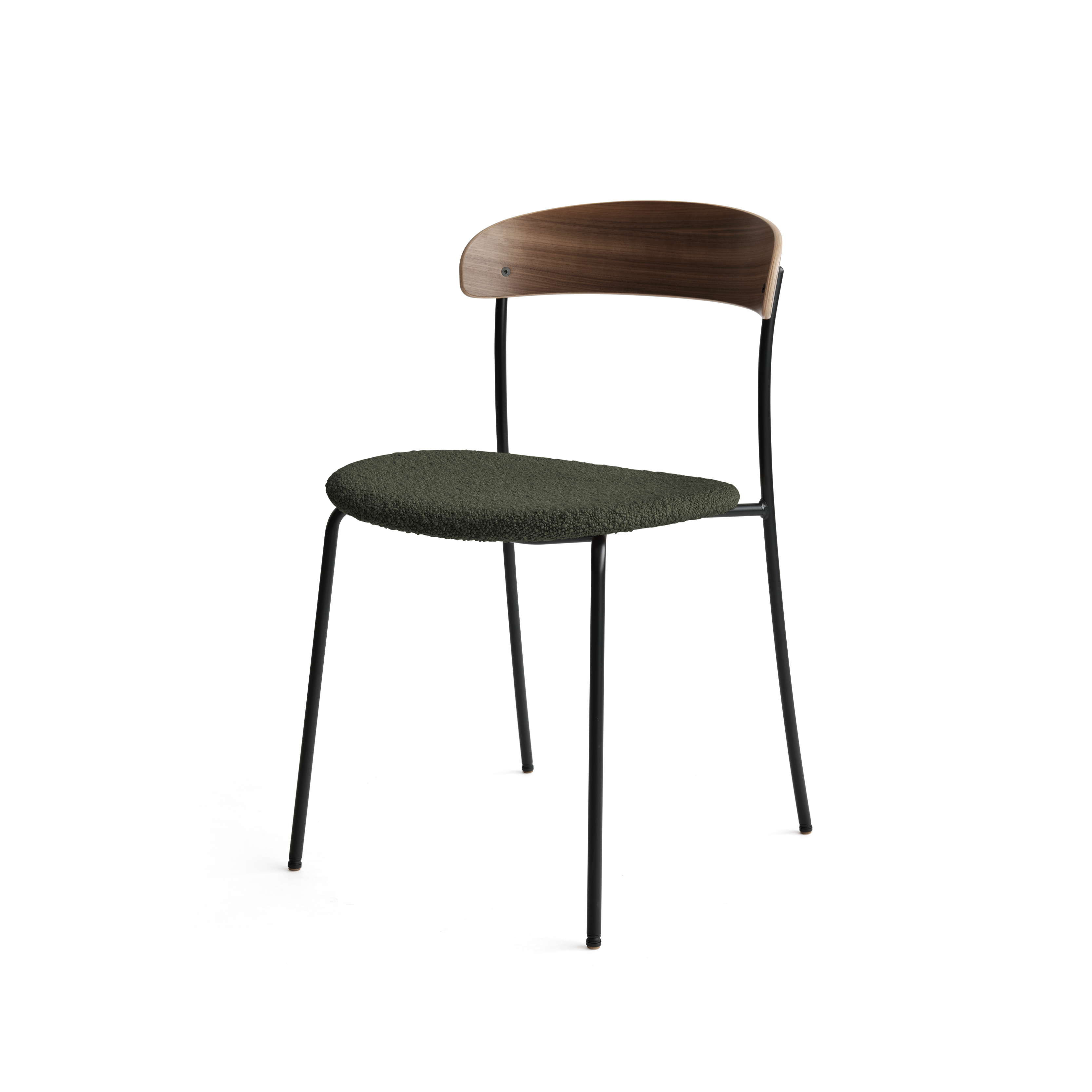 Gevoerd MISSING stoel met notenhouten fineer