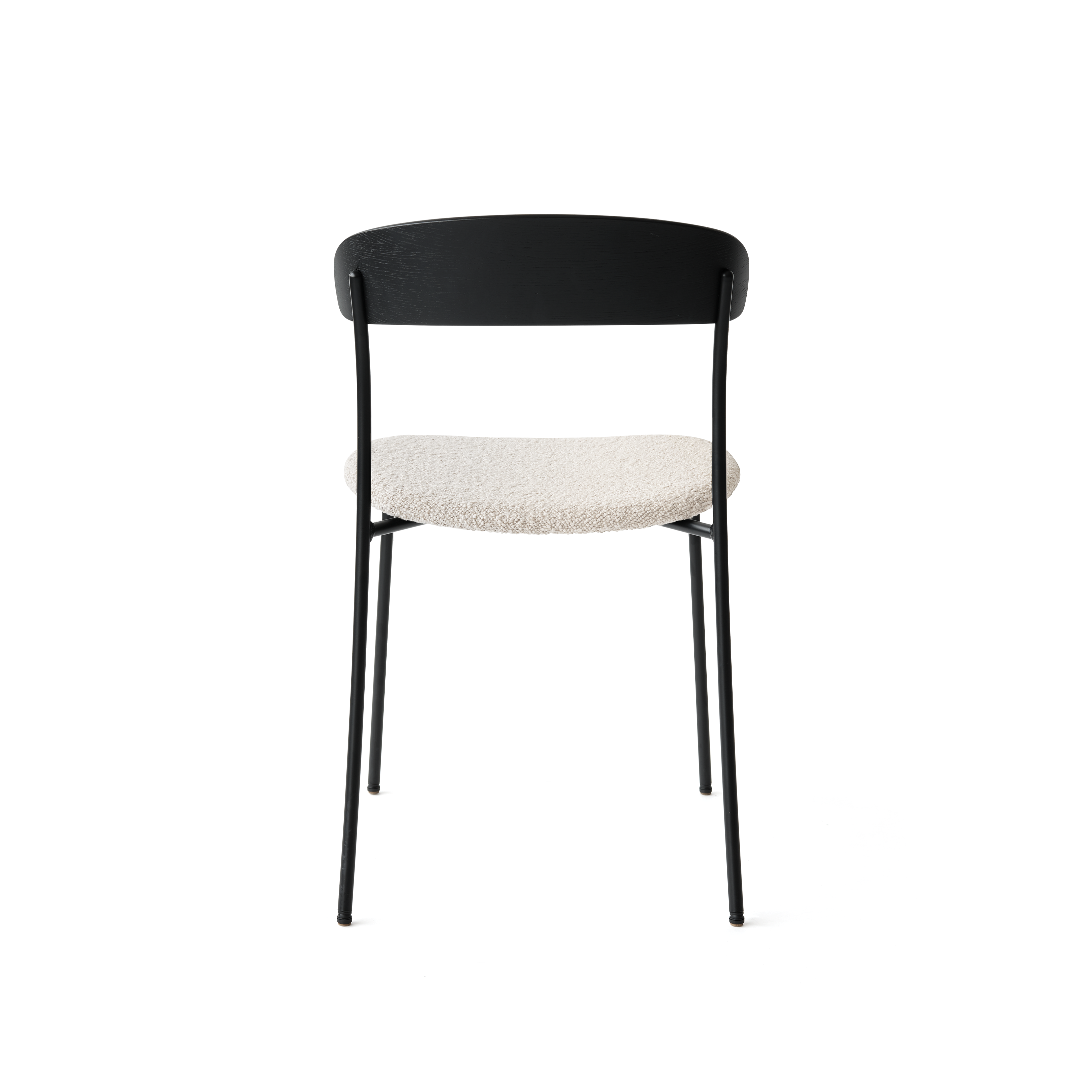 Fehlende gepolsterte Stuhl mit schwarzem Aschefurnier