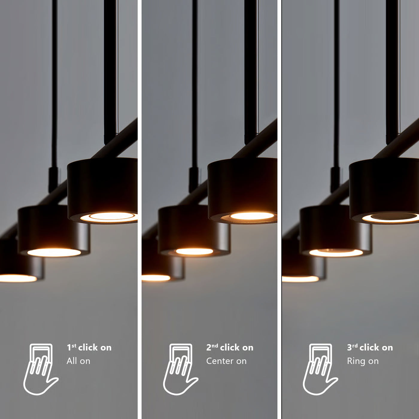 Vierpunts plafondlamp CLYDE zwart