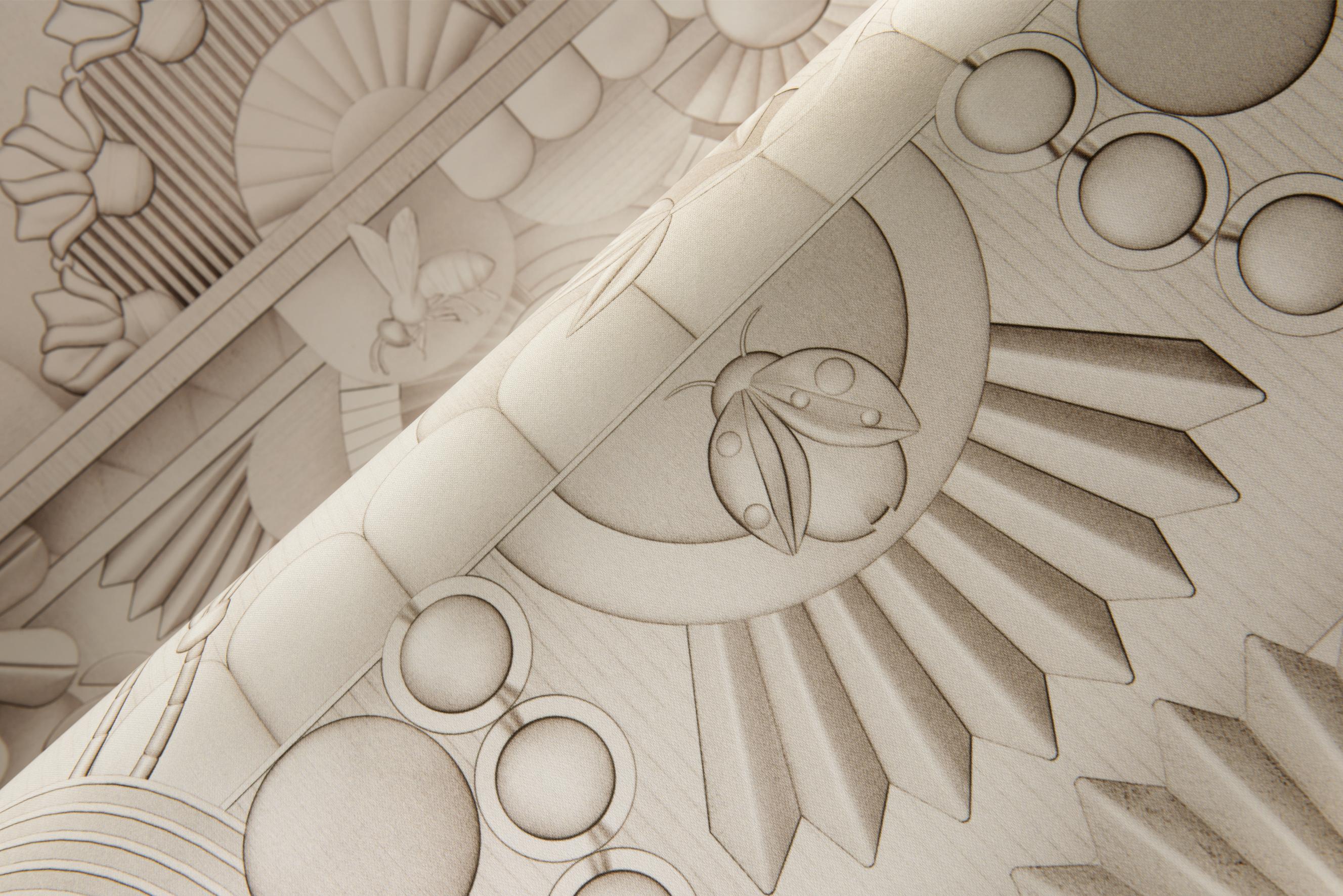 Textilwandbild im Art-Déco-Stil in Bogenform GREENHOUSE GATHERING ARCH dunkelgrün