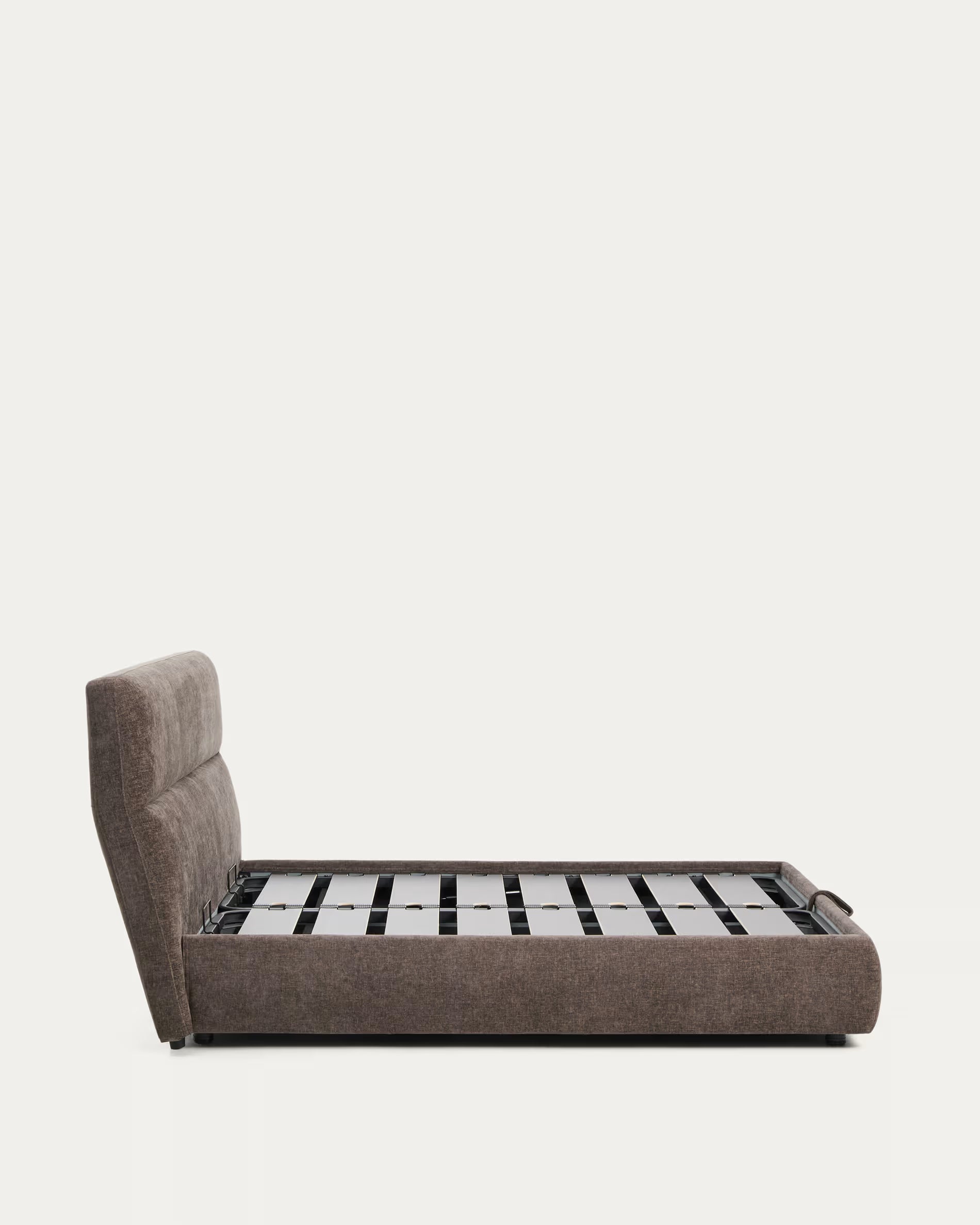 Bett mit Bettkasten DAFRA braunes Chenille