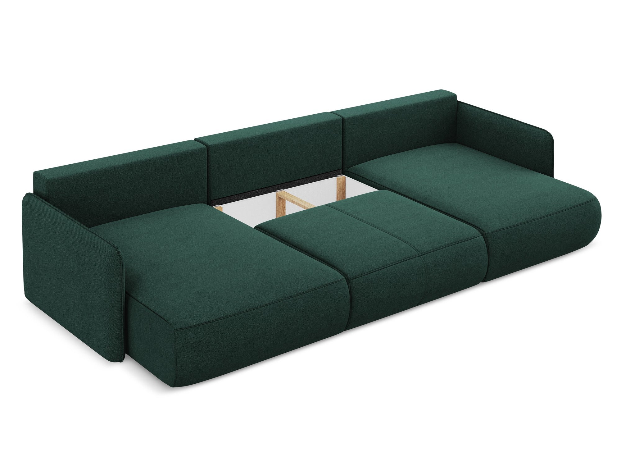 Panoramic corner sofa with sleeping function NANEA bottle green
