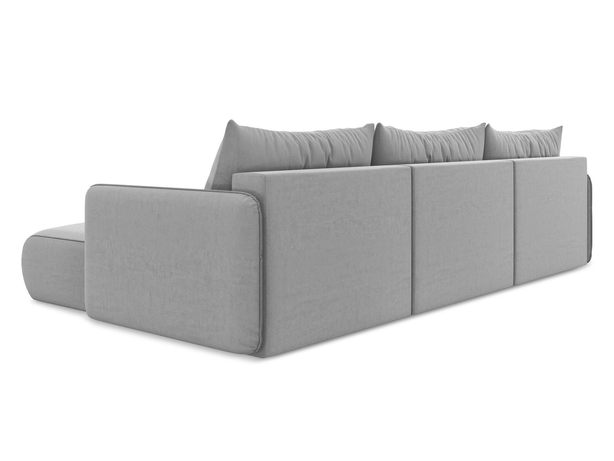 Panoramischer Samt-Ecksofa mit Schlaf-Funktion NANEA grau