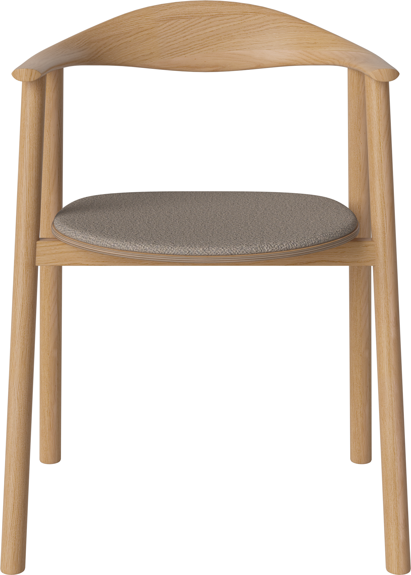 Gestoffeerde SWING stoel met eikenhouten basis