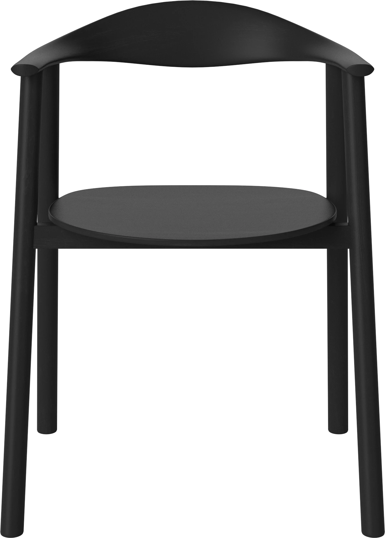 Zwarte gelakte eikenhouten SWING stoel