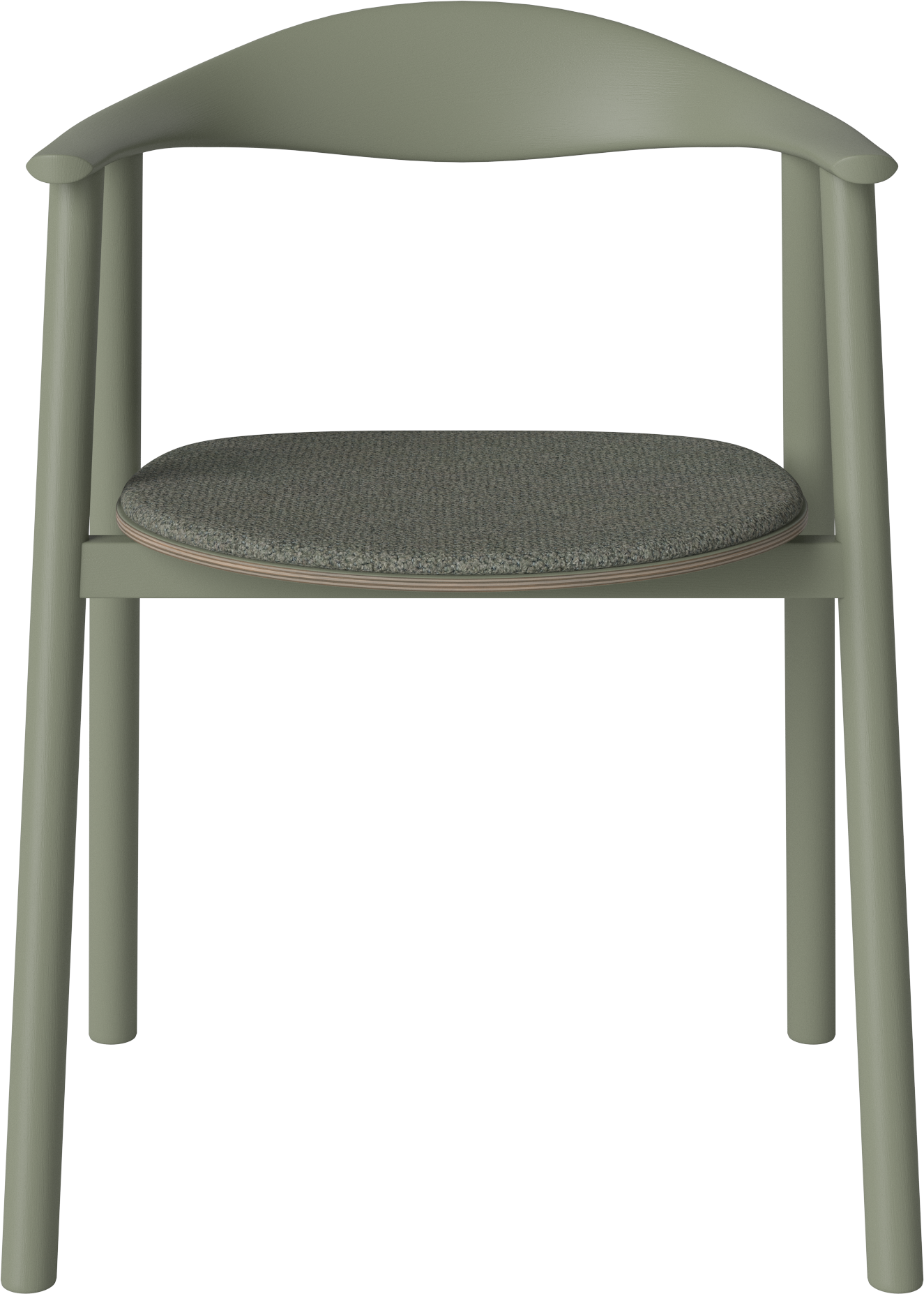 Stoel SWING van eikenhout, groen gekleurd