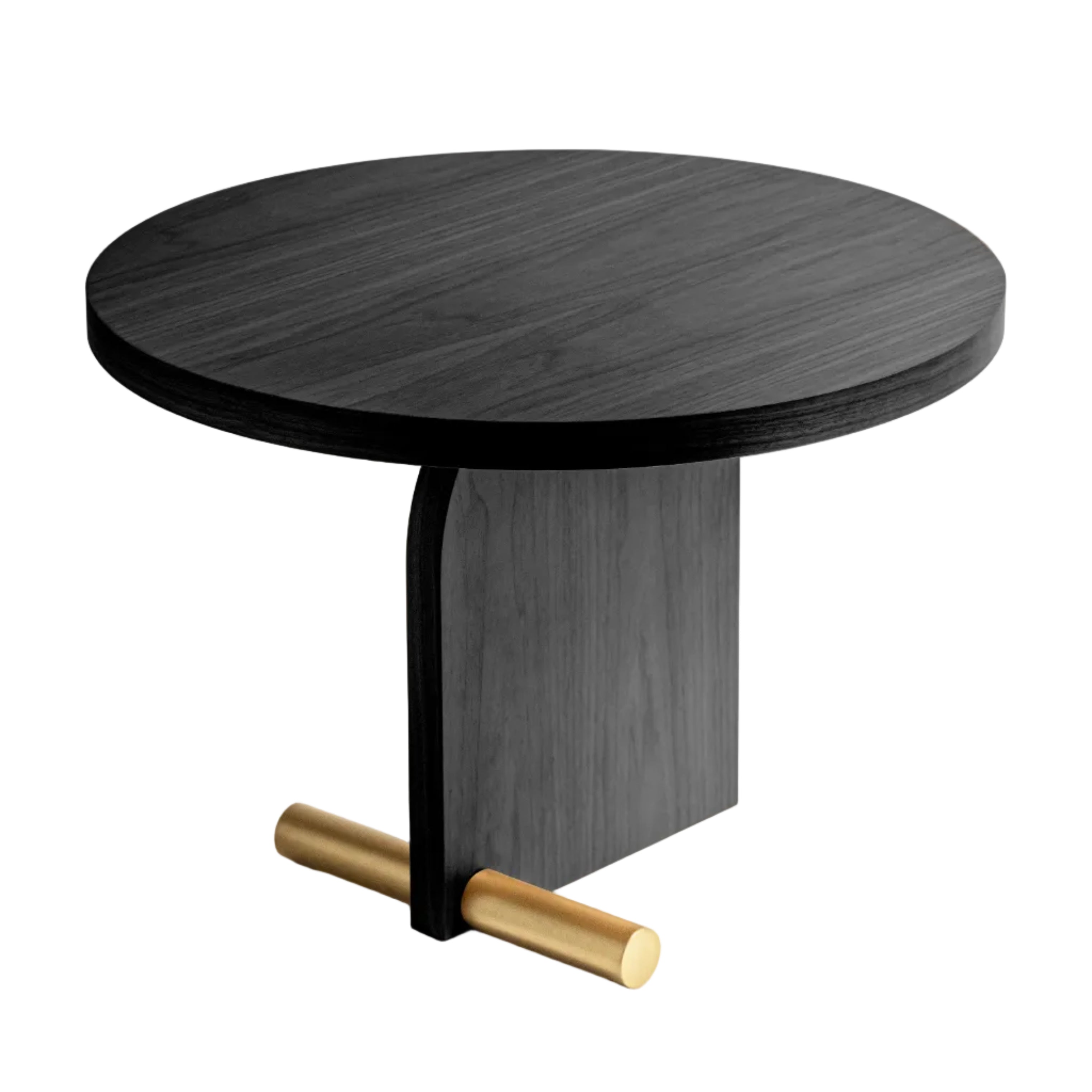 NOVA coffee table black ash veneer with brass finish