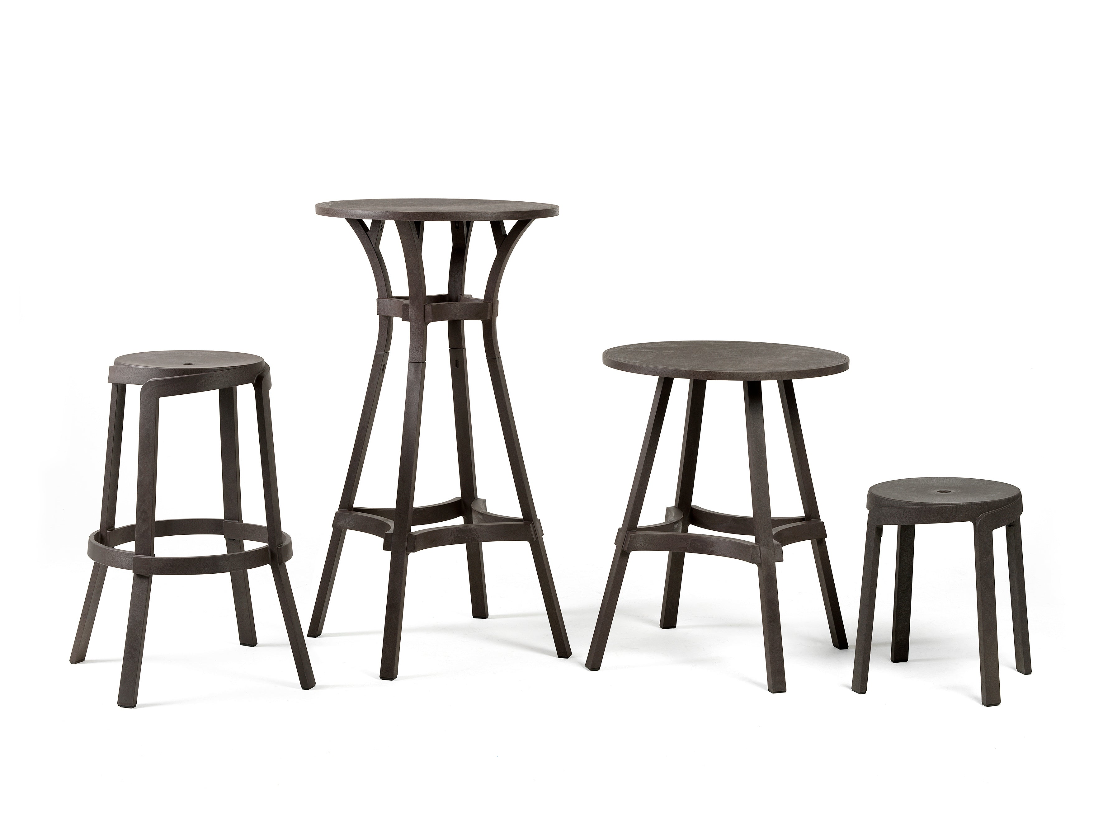 Outdoor Stool STACK earthy brown
