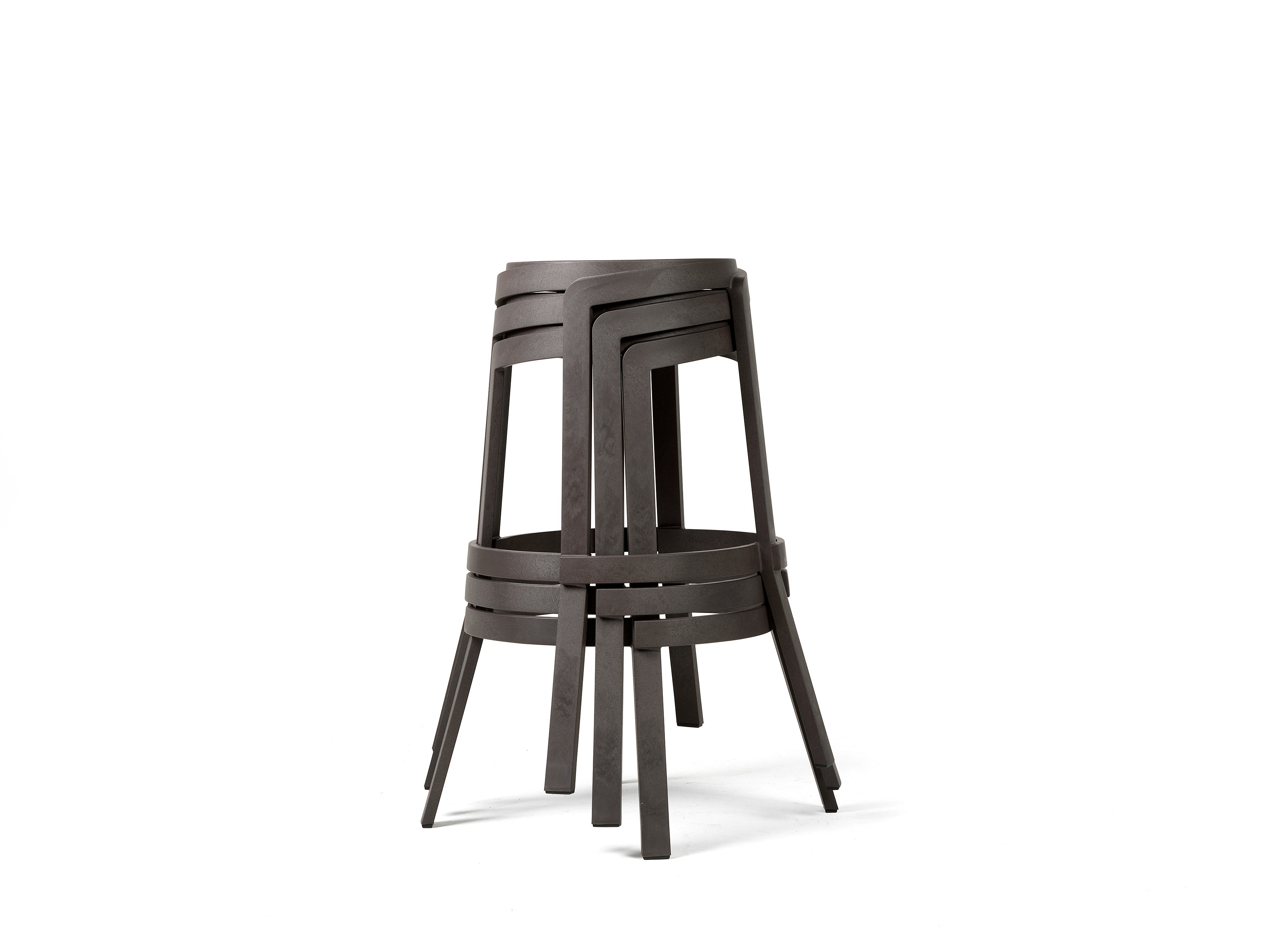 Outdoor Stool STACK earthy brown