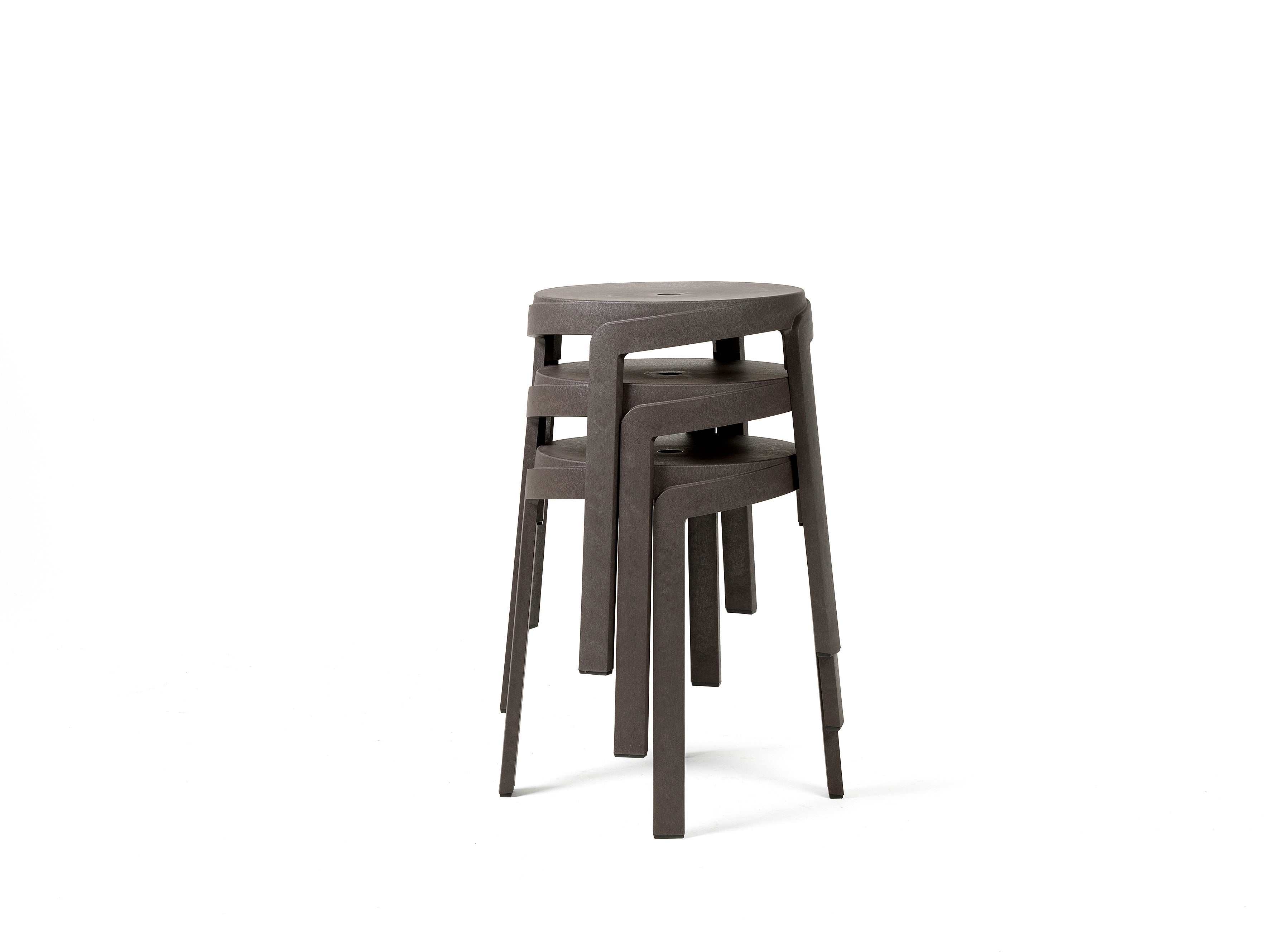 Outdoor Stool STACK earthy brown