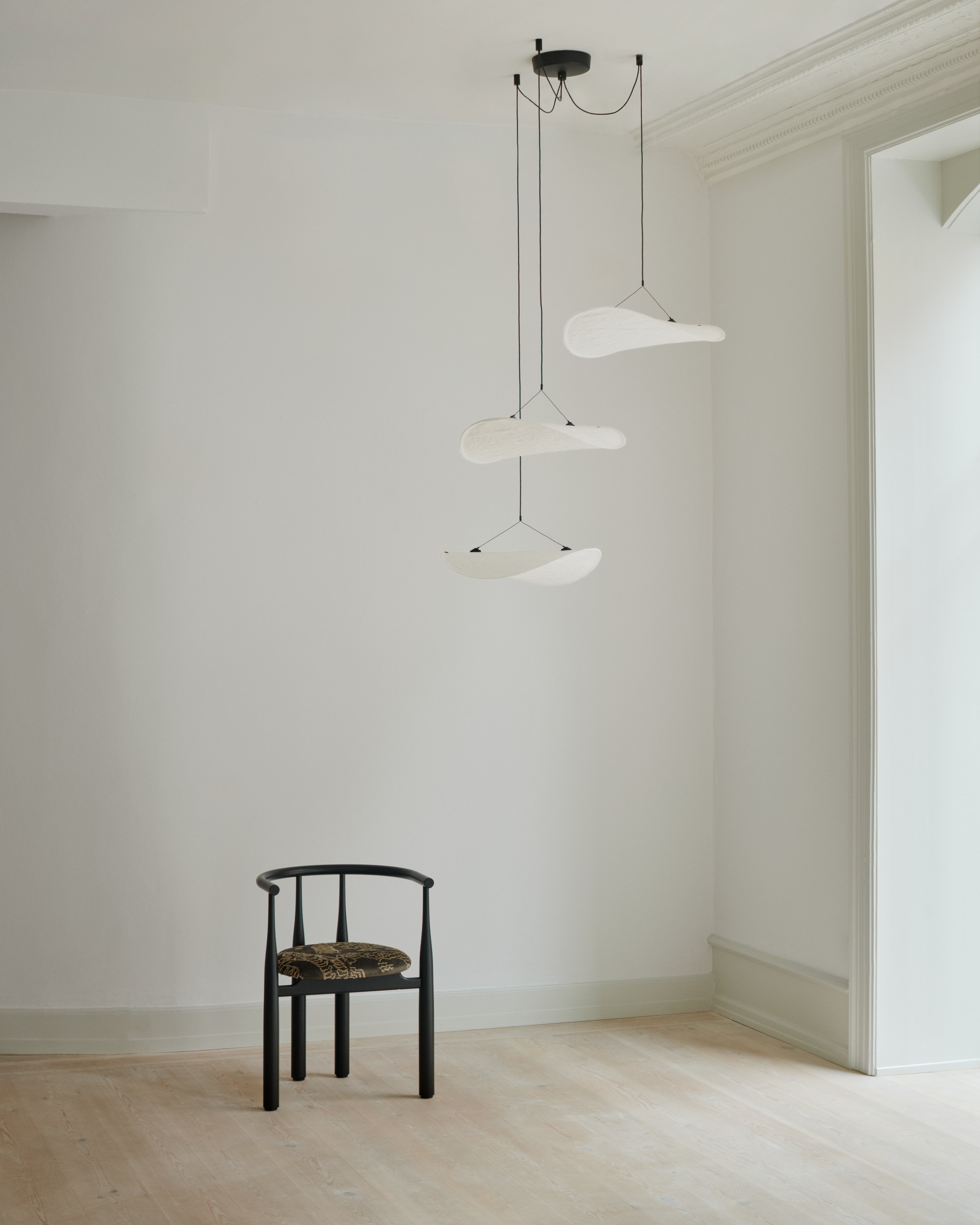 White tense chandelier
