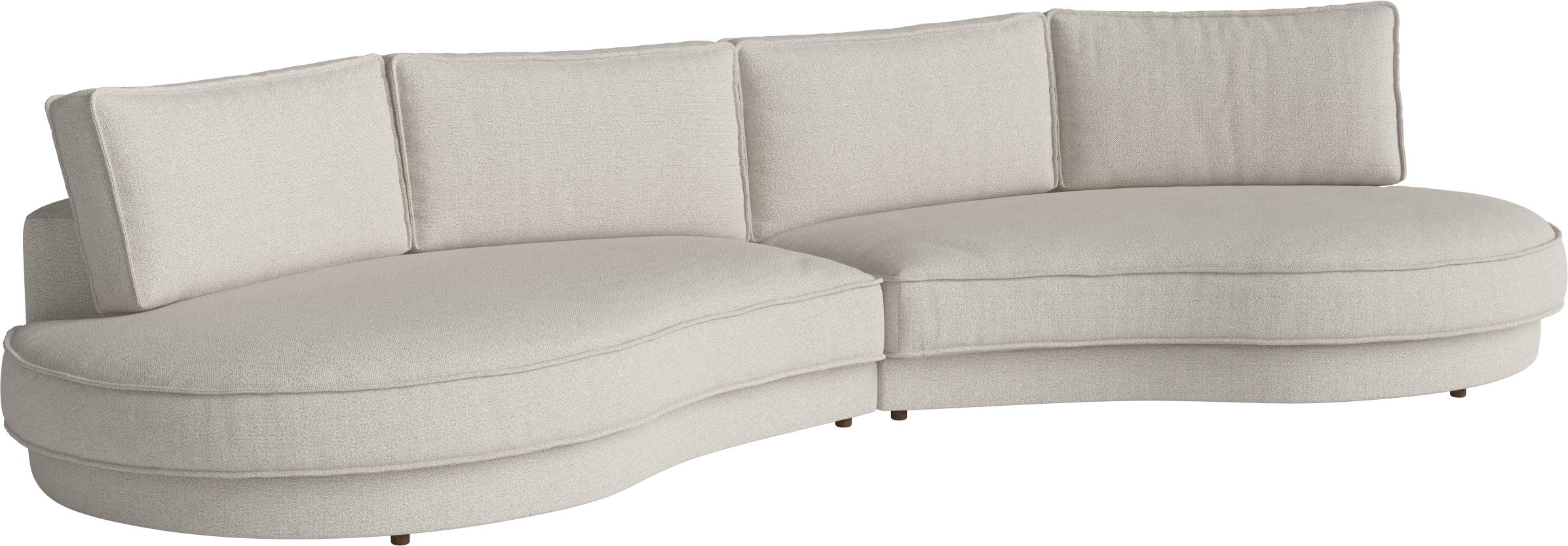 2-module sofa rounded upholstered Noora dark base