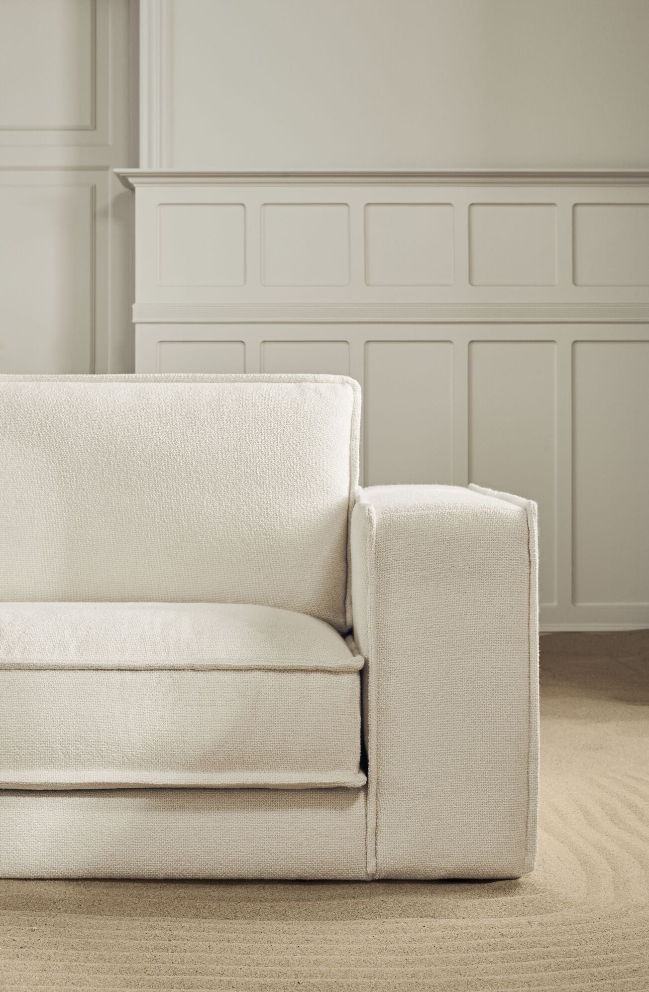 Sofa 2-module gestoffeerd NOORA zwarte basis