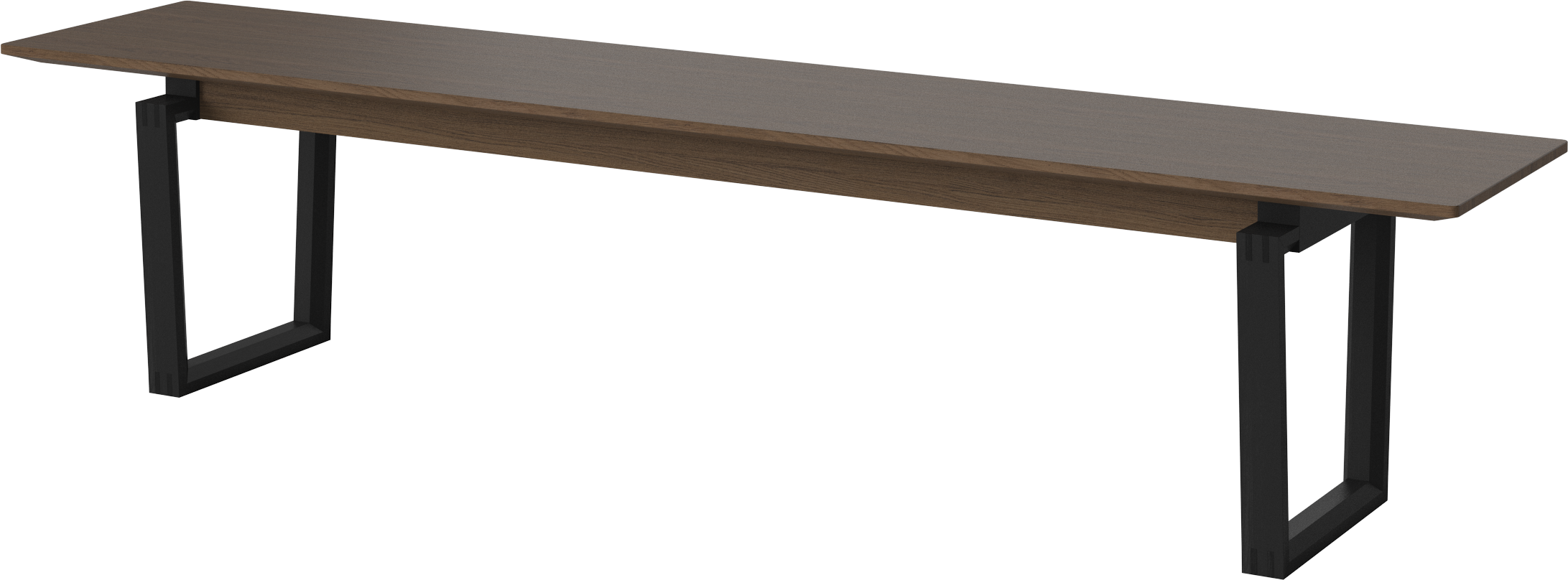 Bank NORD donker eikenhout met zwarte basis