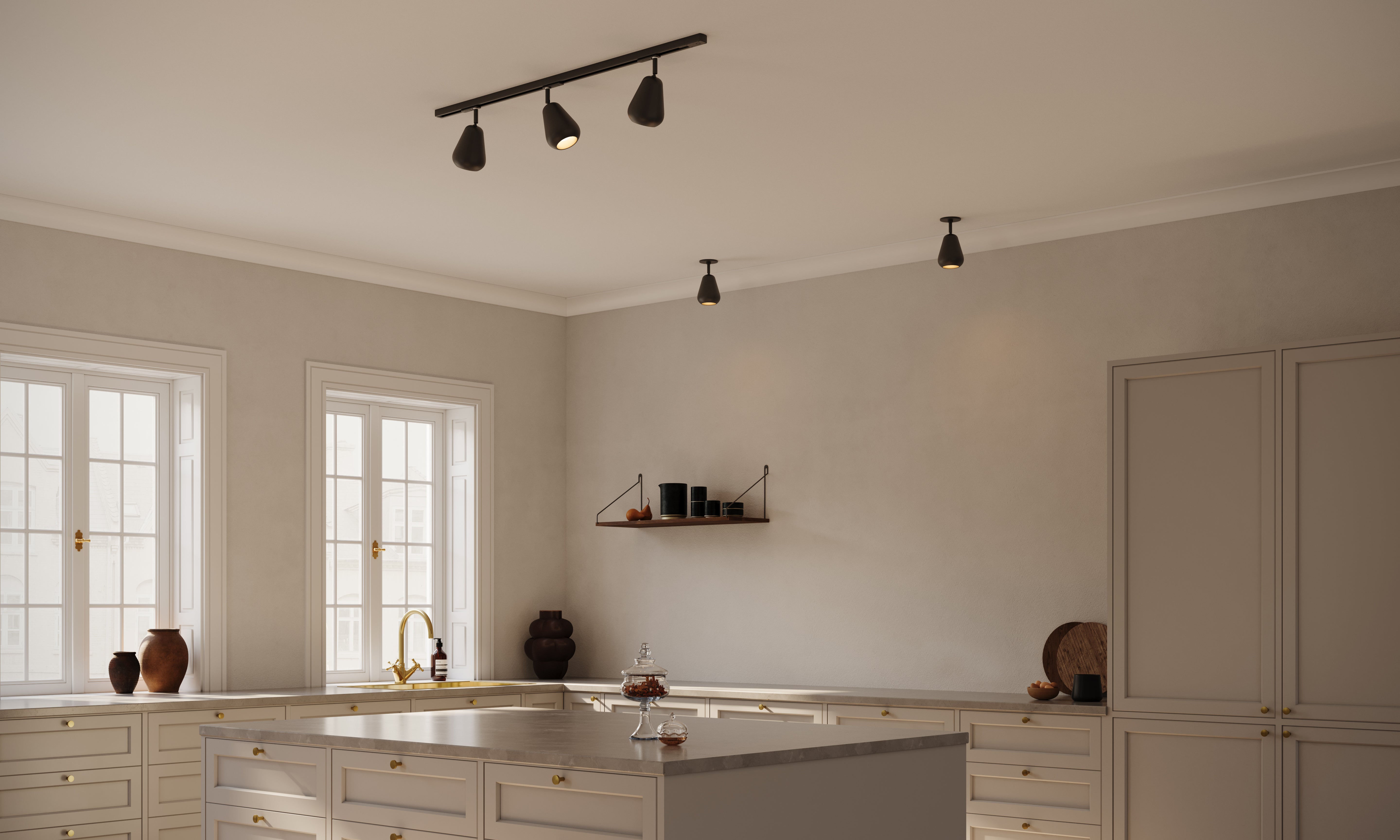 Three-Point Ceiling Lamp ANOLI Gold with White