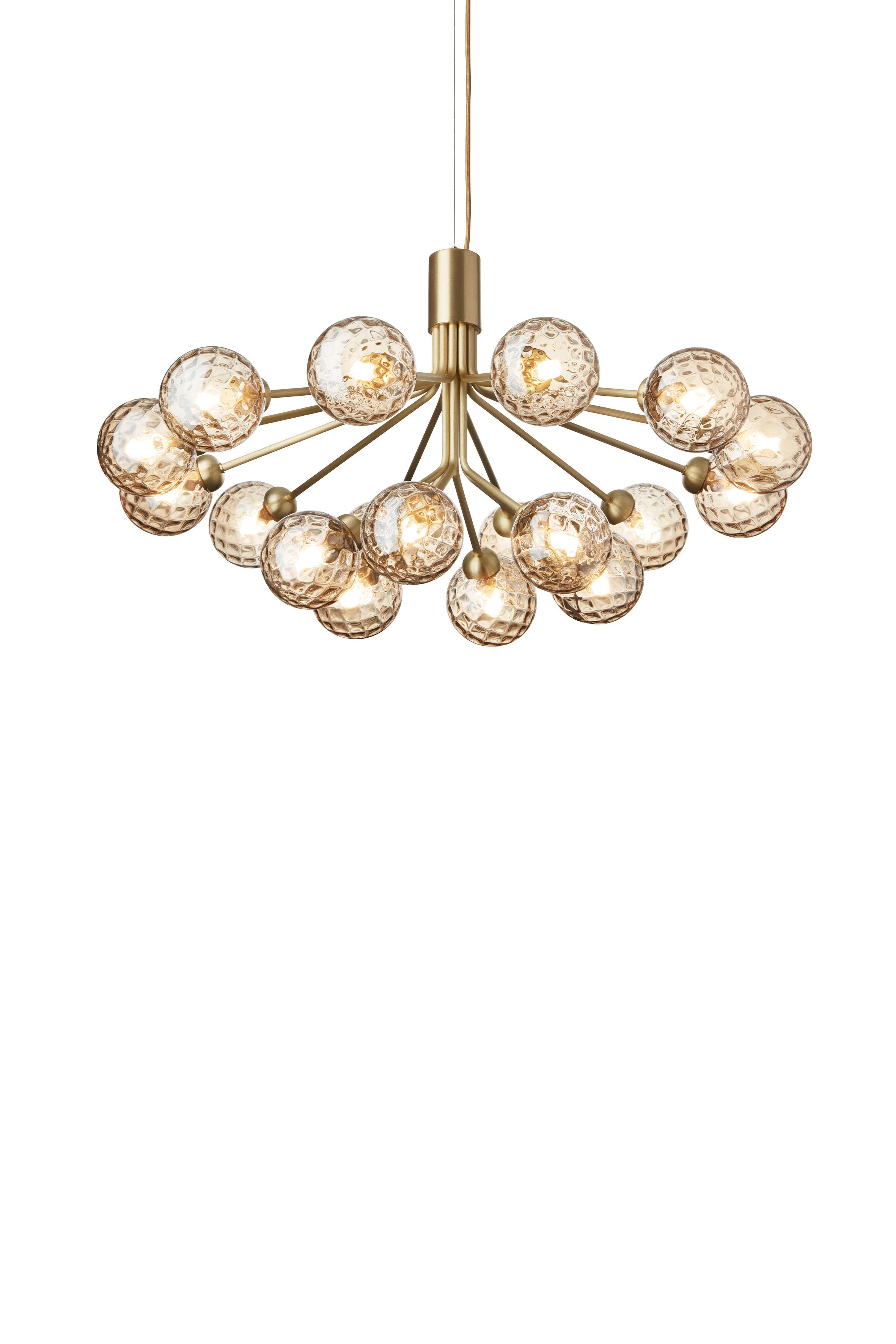 Kronleuchter APIALES 18 Messing mit goldenem Glas