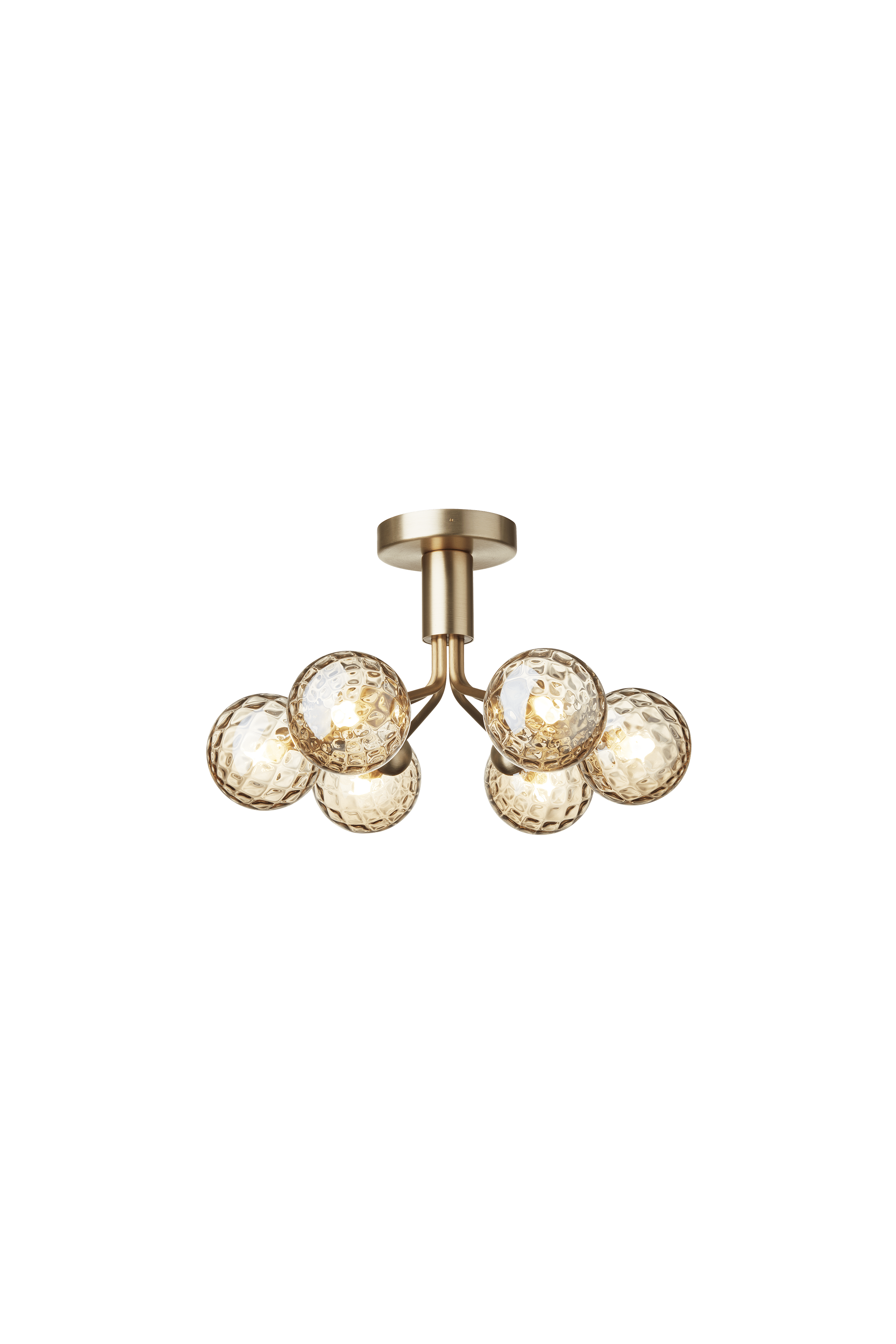 Plafondlamp APIALES 6 messing met gouden glas