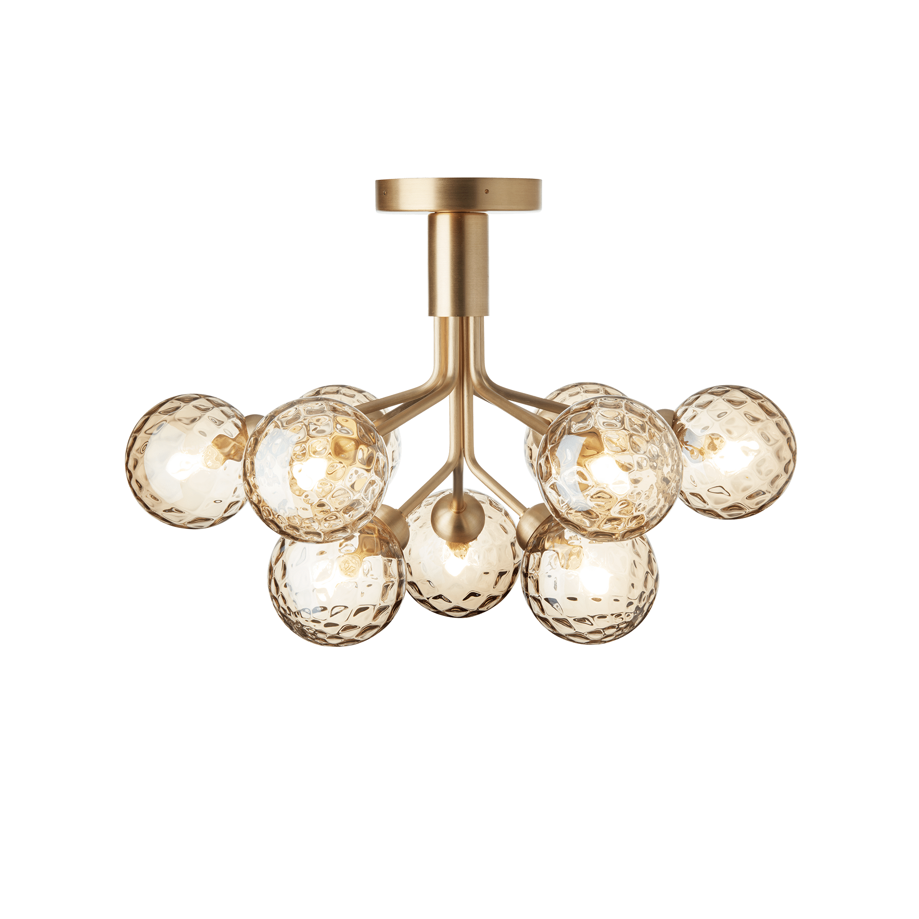 Plafondlamp APIALES 9 messing met gouden glas