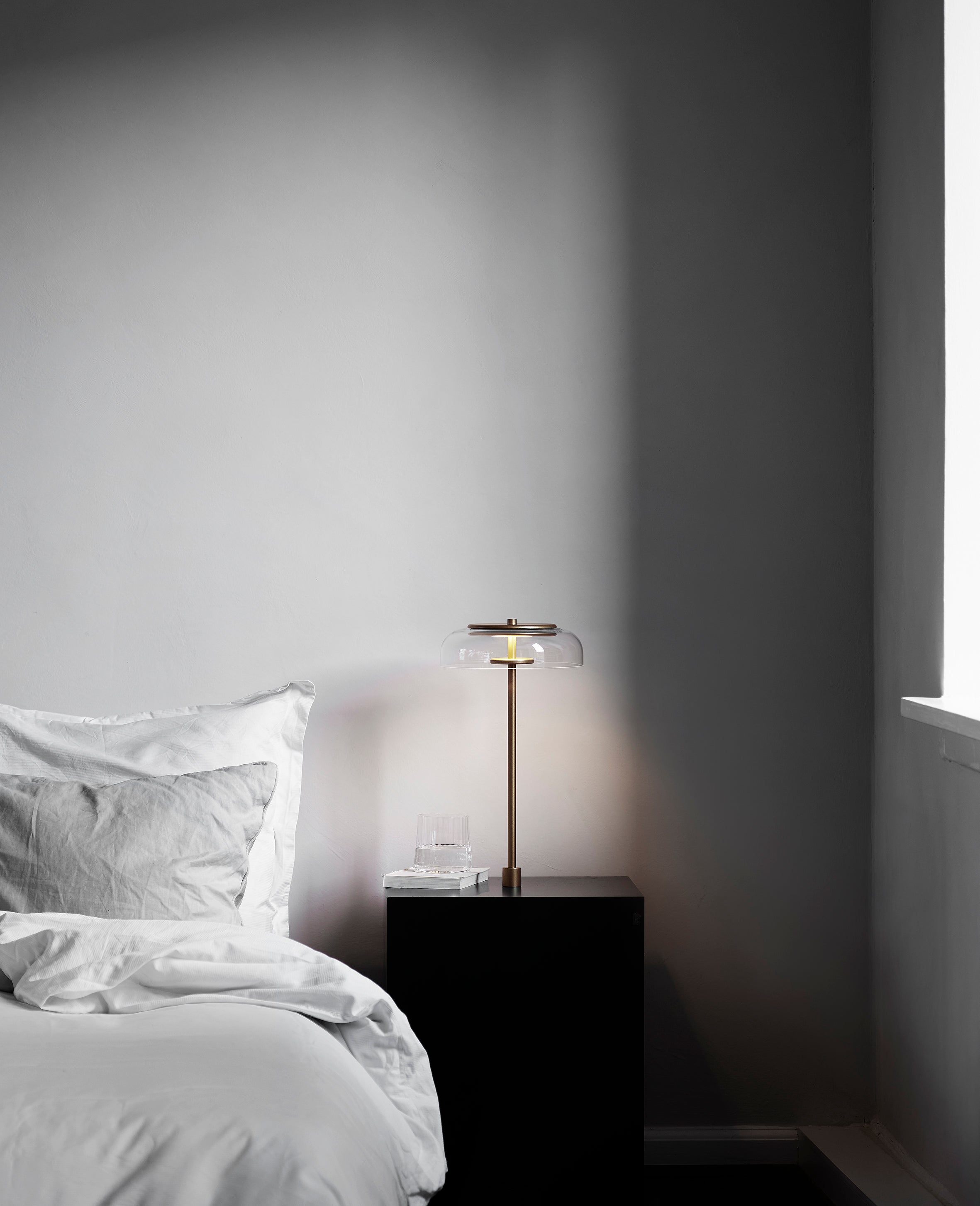 Tafellamp BLOSSI goud met transparant glas
