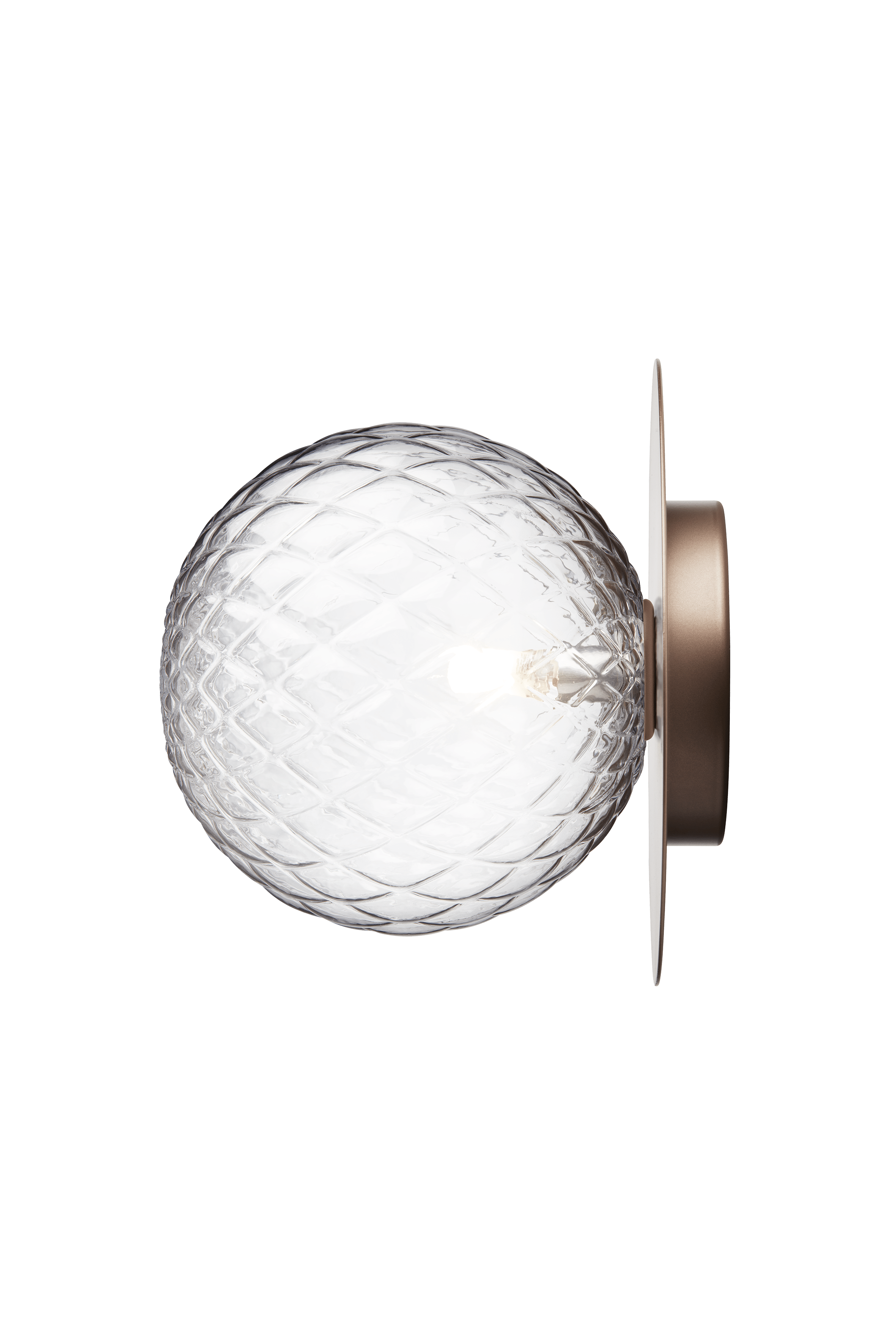 Inbouw wandlamp LIILA donkerbruin met transparant glas