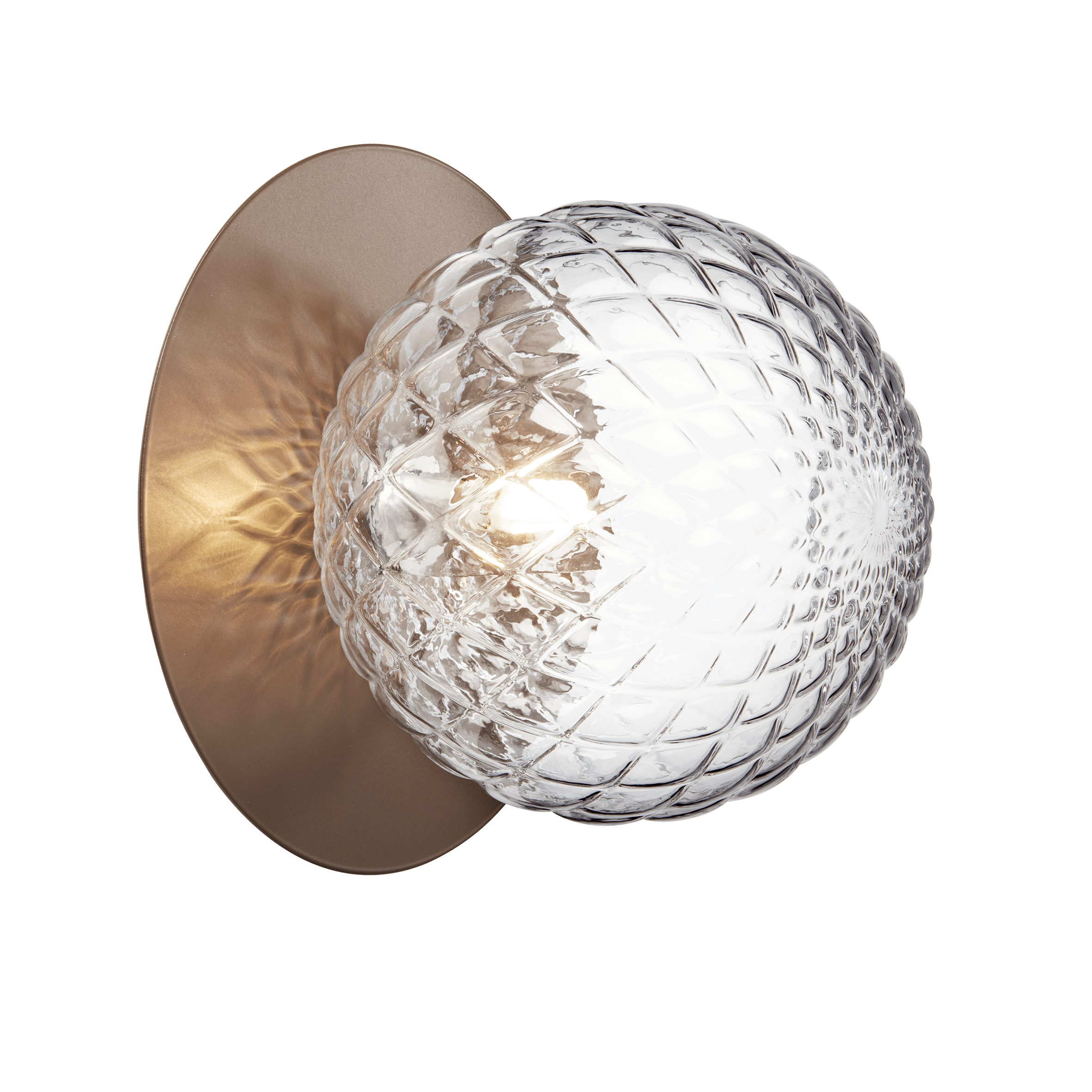 Inbouw wandlamp LIILA donkerbruin met transparant glas