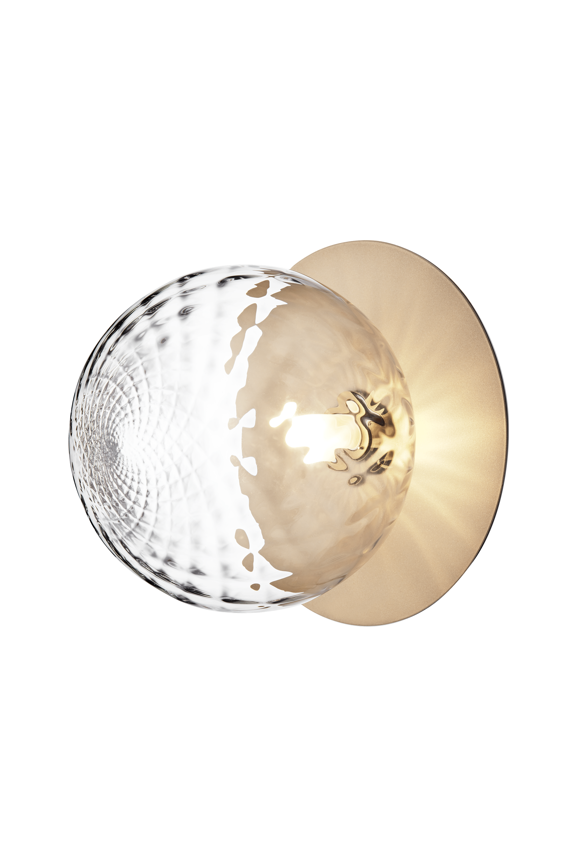 Inbouw wandlamp LIILA goud met transparant glas