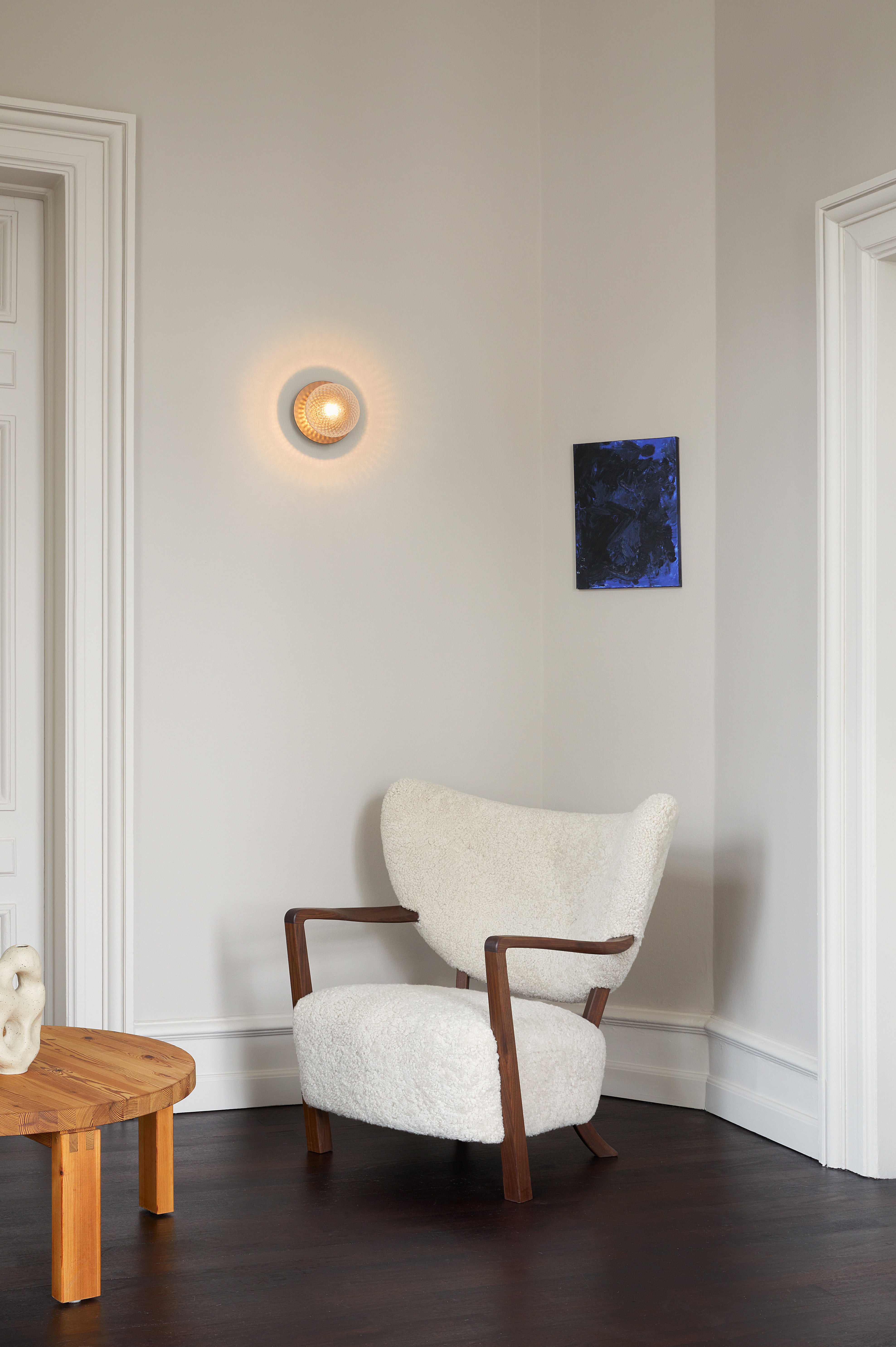 Inbouw wandlamp LIILA donkerbruin met transparant glas