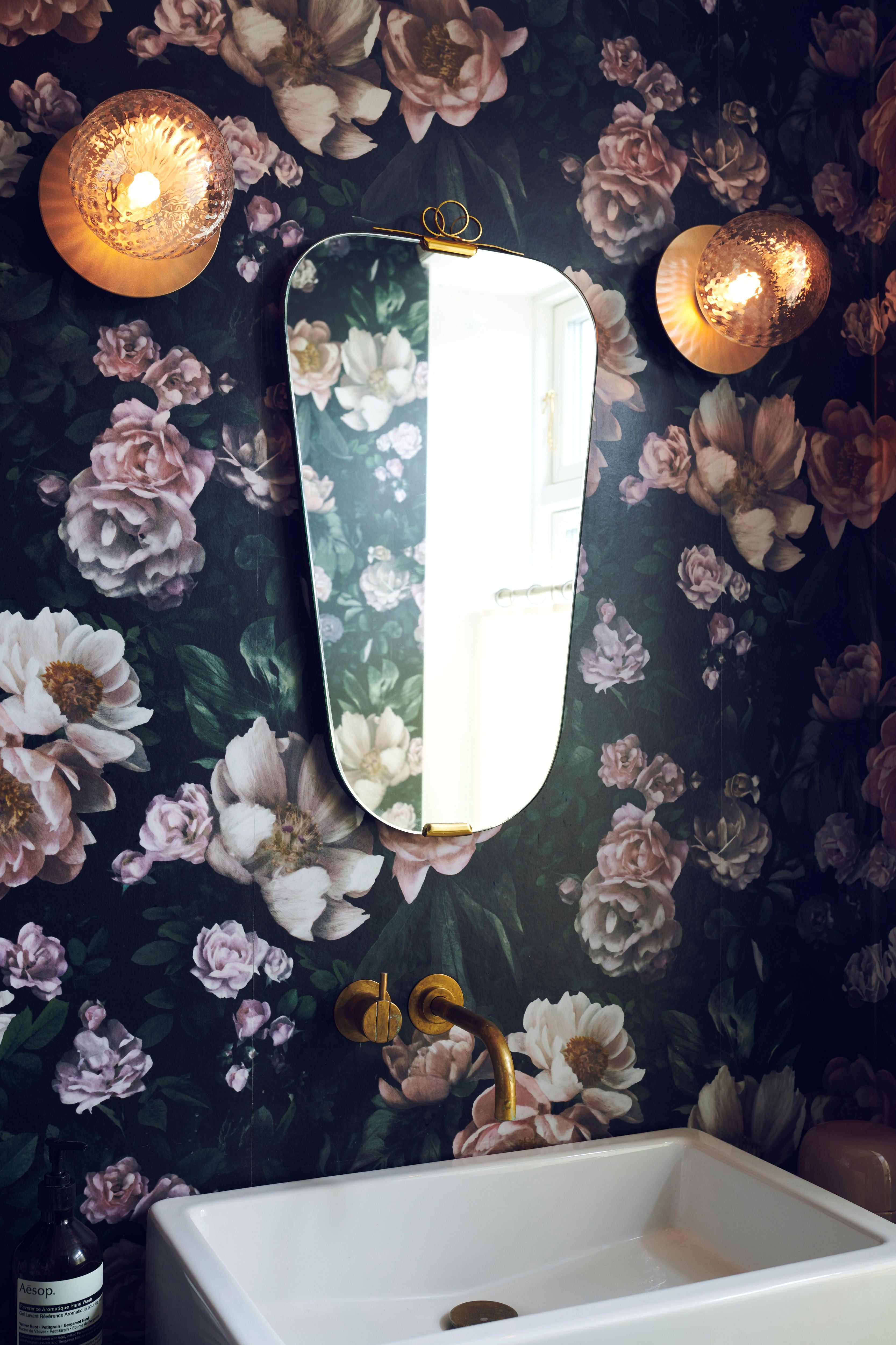 Inbouw wandlamp LIILA goud met transparant glas
