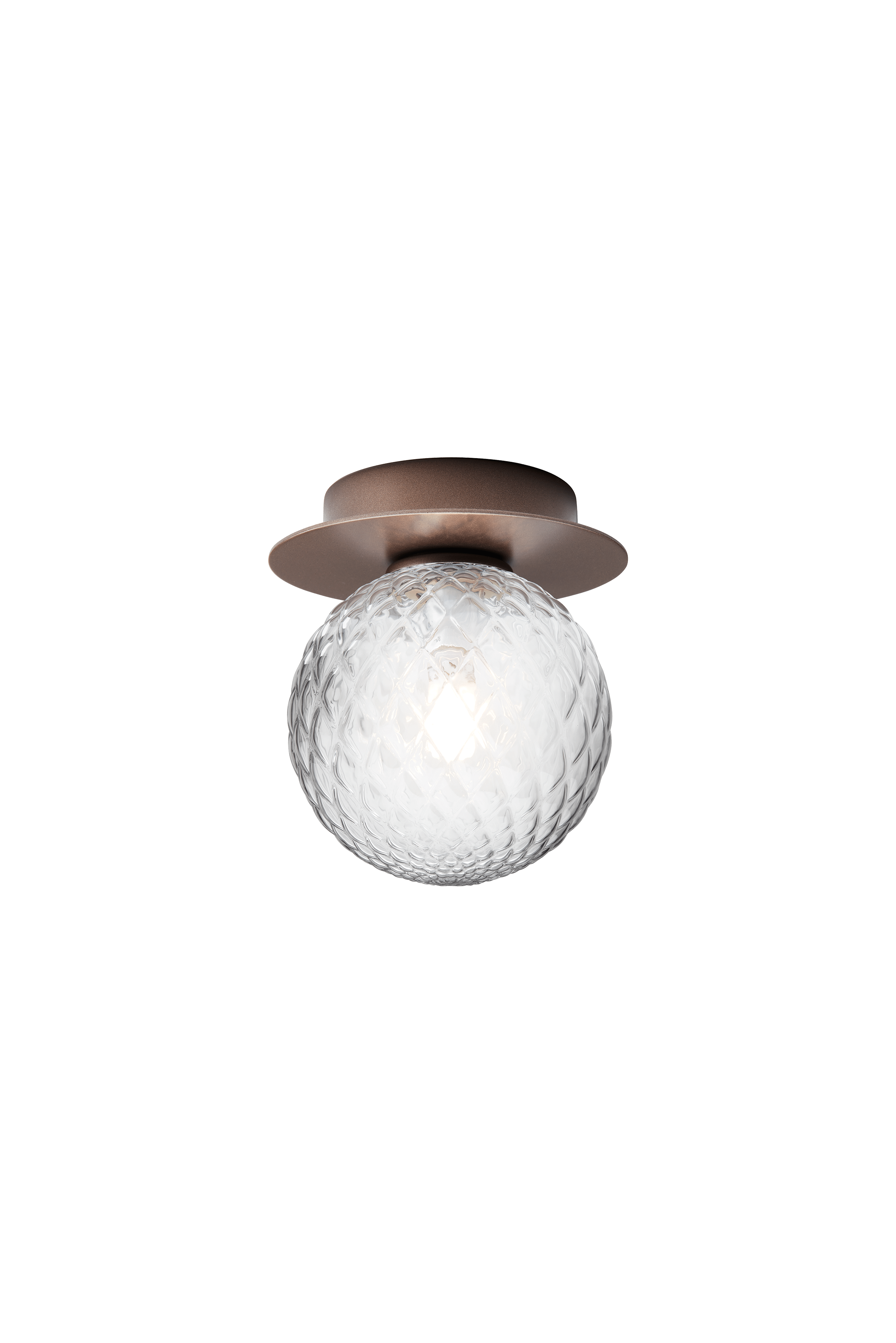 Inbouw wandlamp LIILA donkerbruin met transparant glas