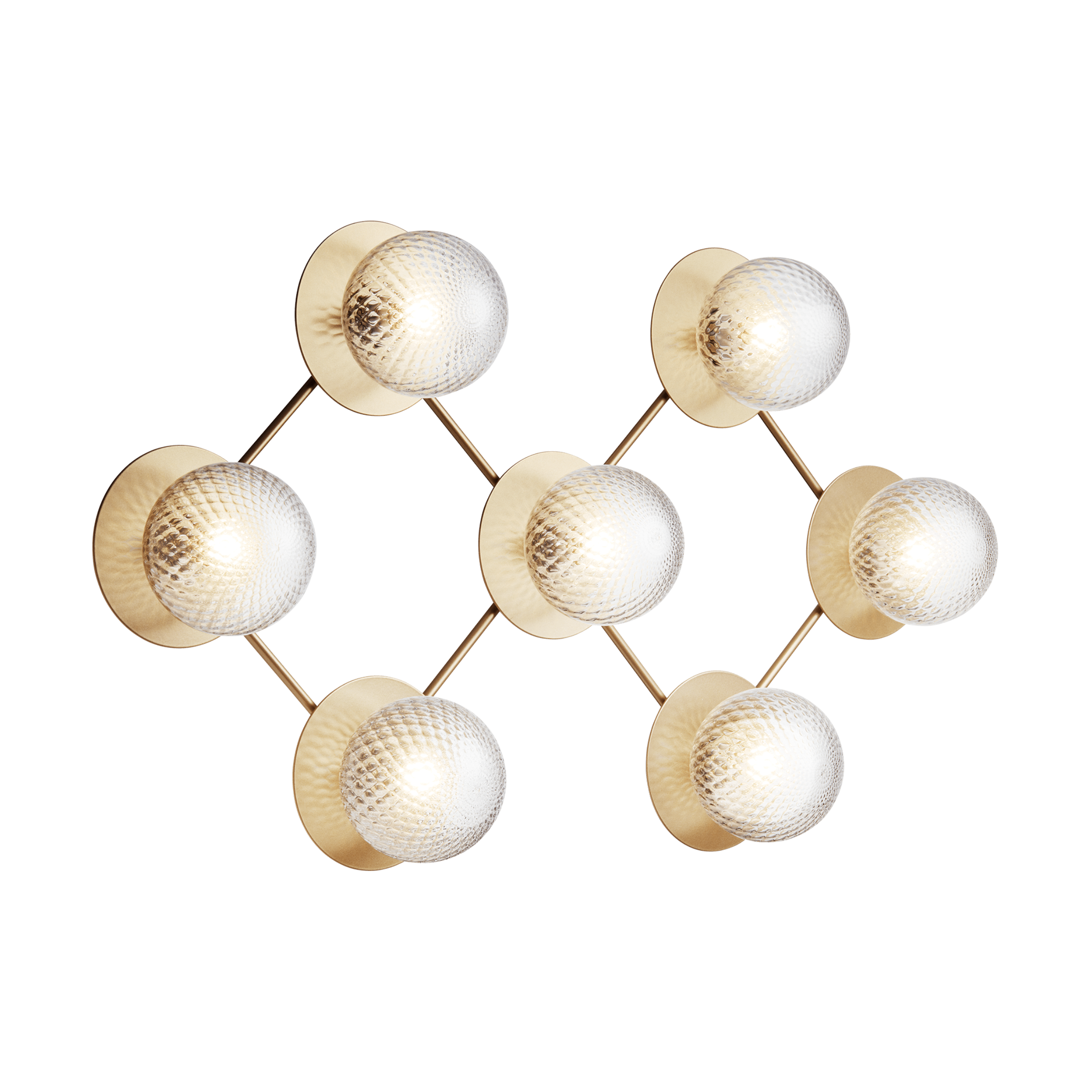 Wandlamp LIILA 7 goud met transparant glas
