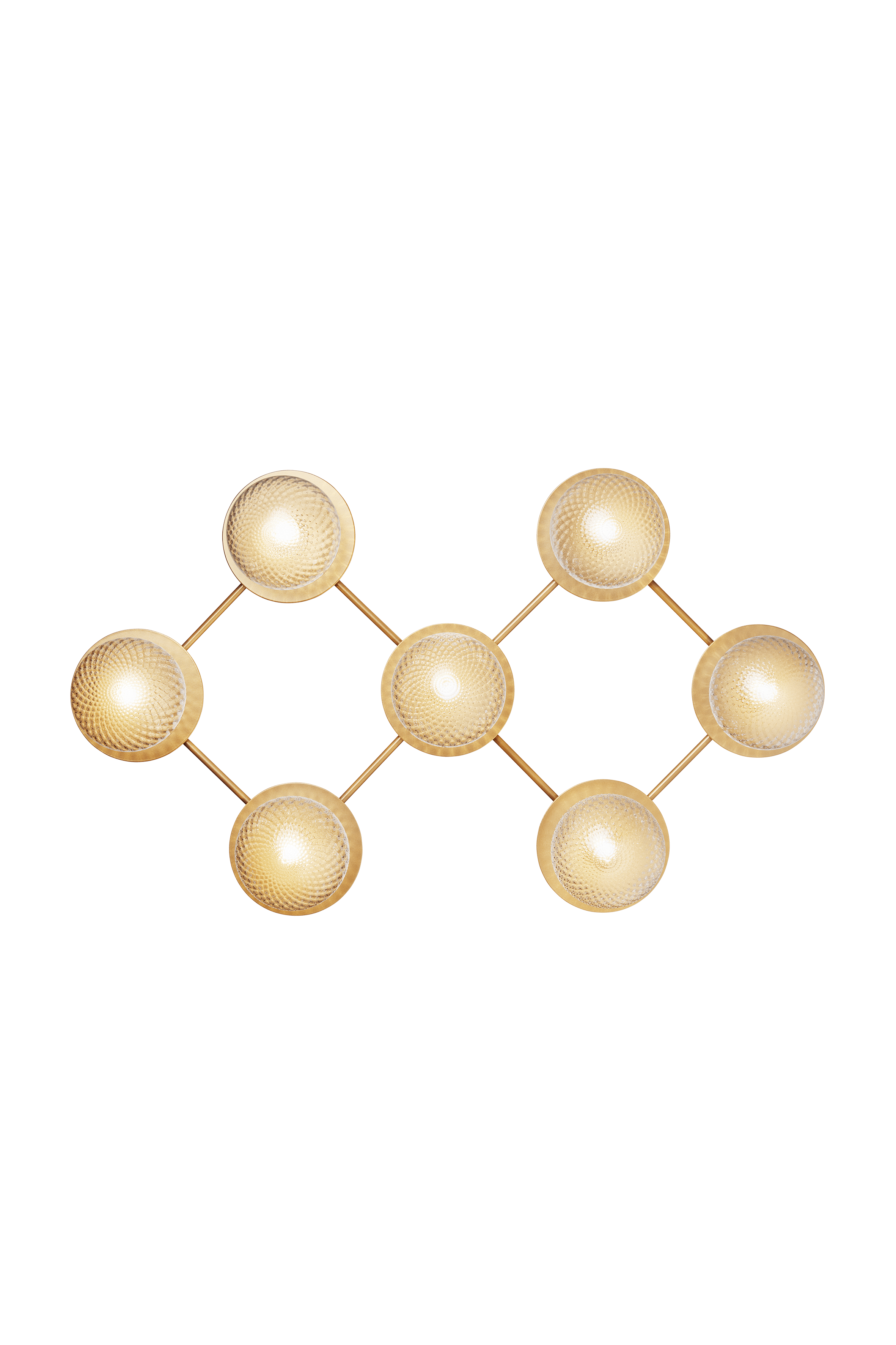 Wandlamp LIILA 7 goud met transparant glas