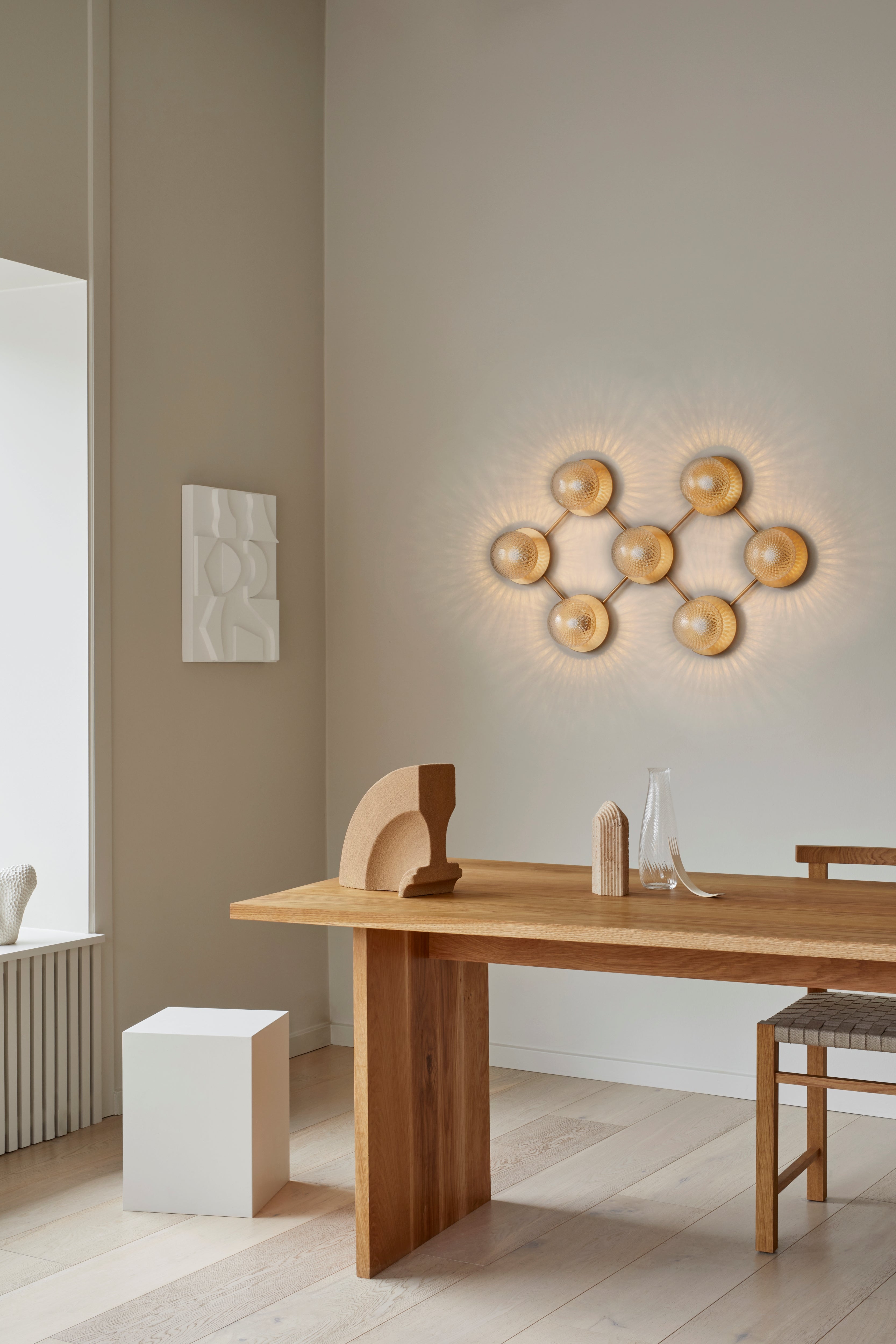 Wandlamp LIILA 7 goud met transparant glas