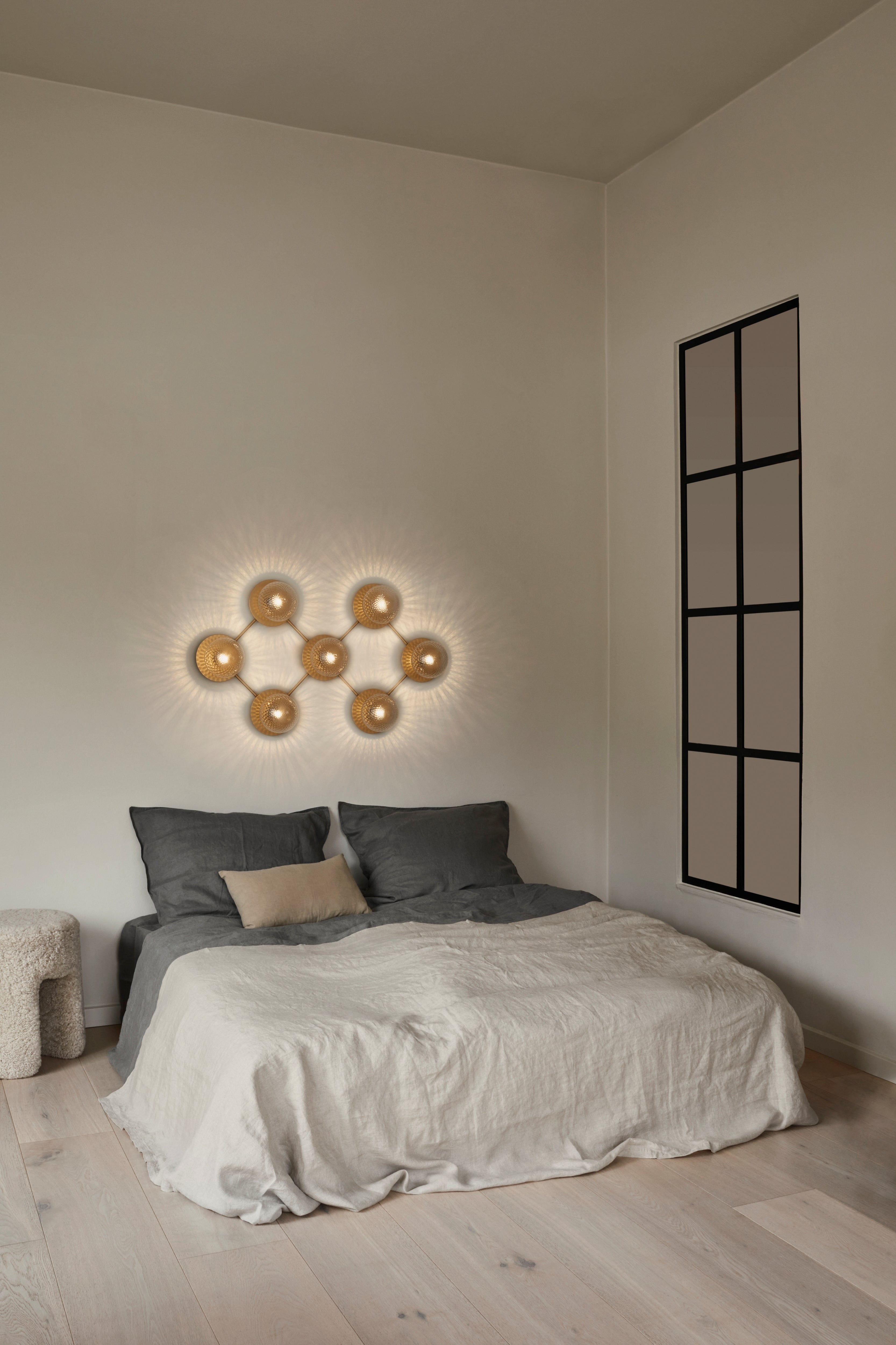 Wandlamp LIILA 7 goud met transparant glas