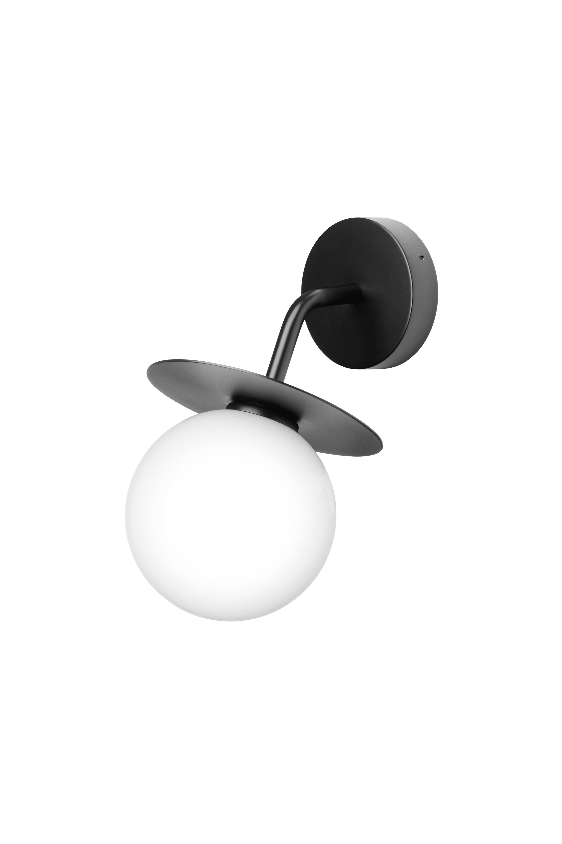 Buitenwandlamp LIILA zwart met opaalglas