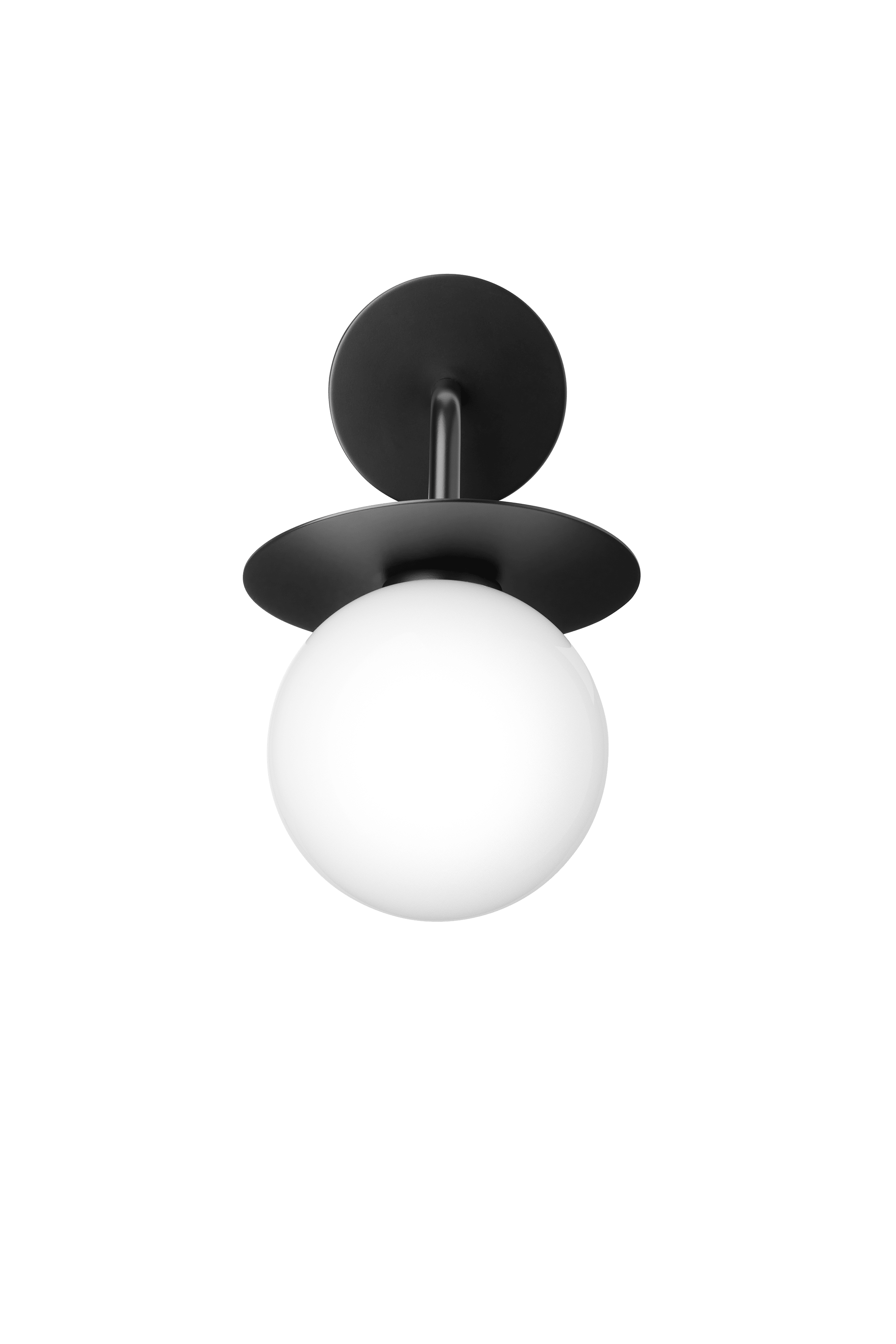 Buitenwandlamp LIILA zwart met opaalglas
