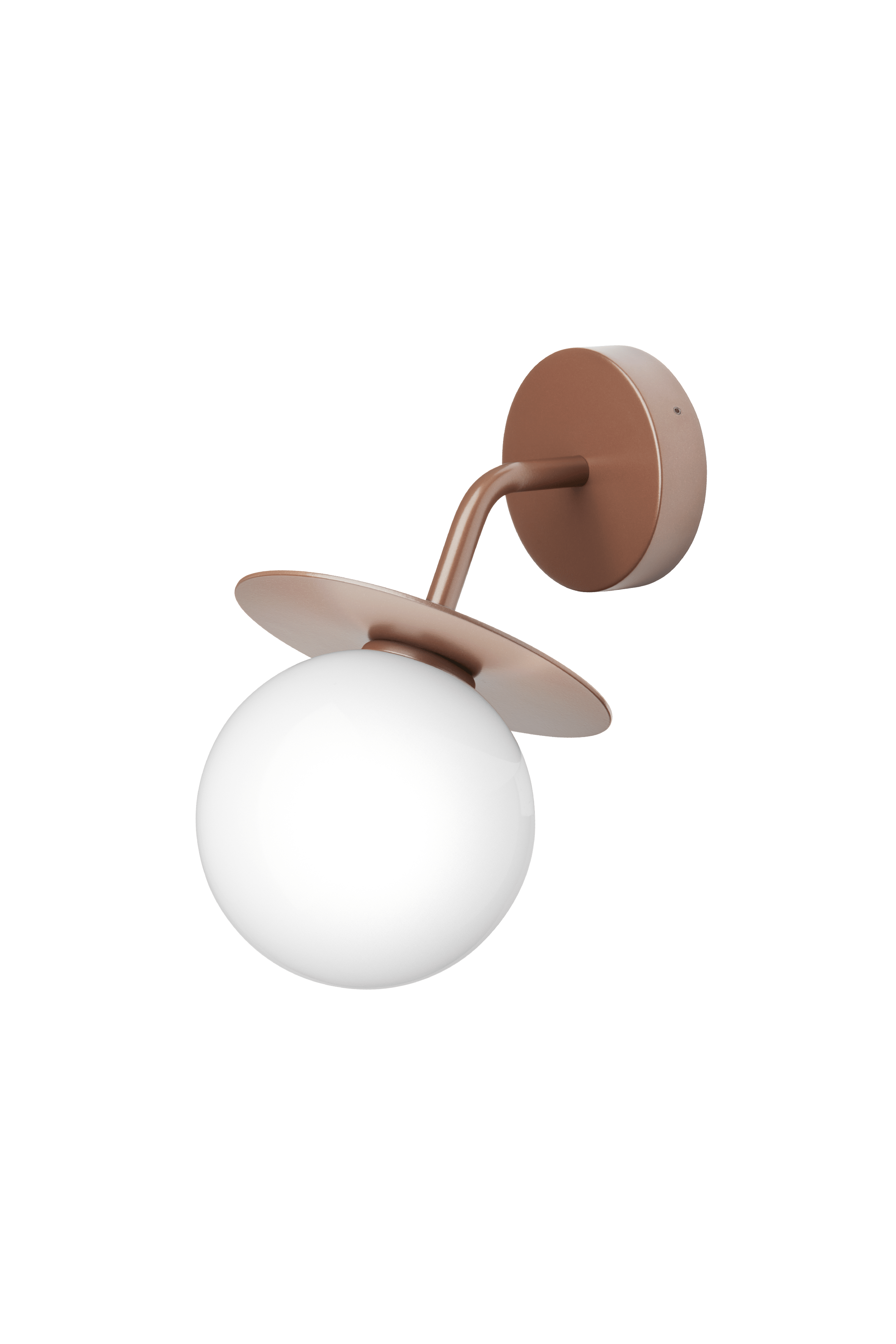 Lampa ścienna zewnętrzna LIILA ciemnobrązowy z opalowym szkłem – Nuura