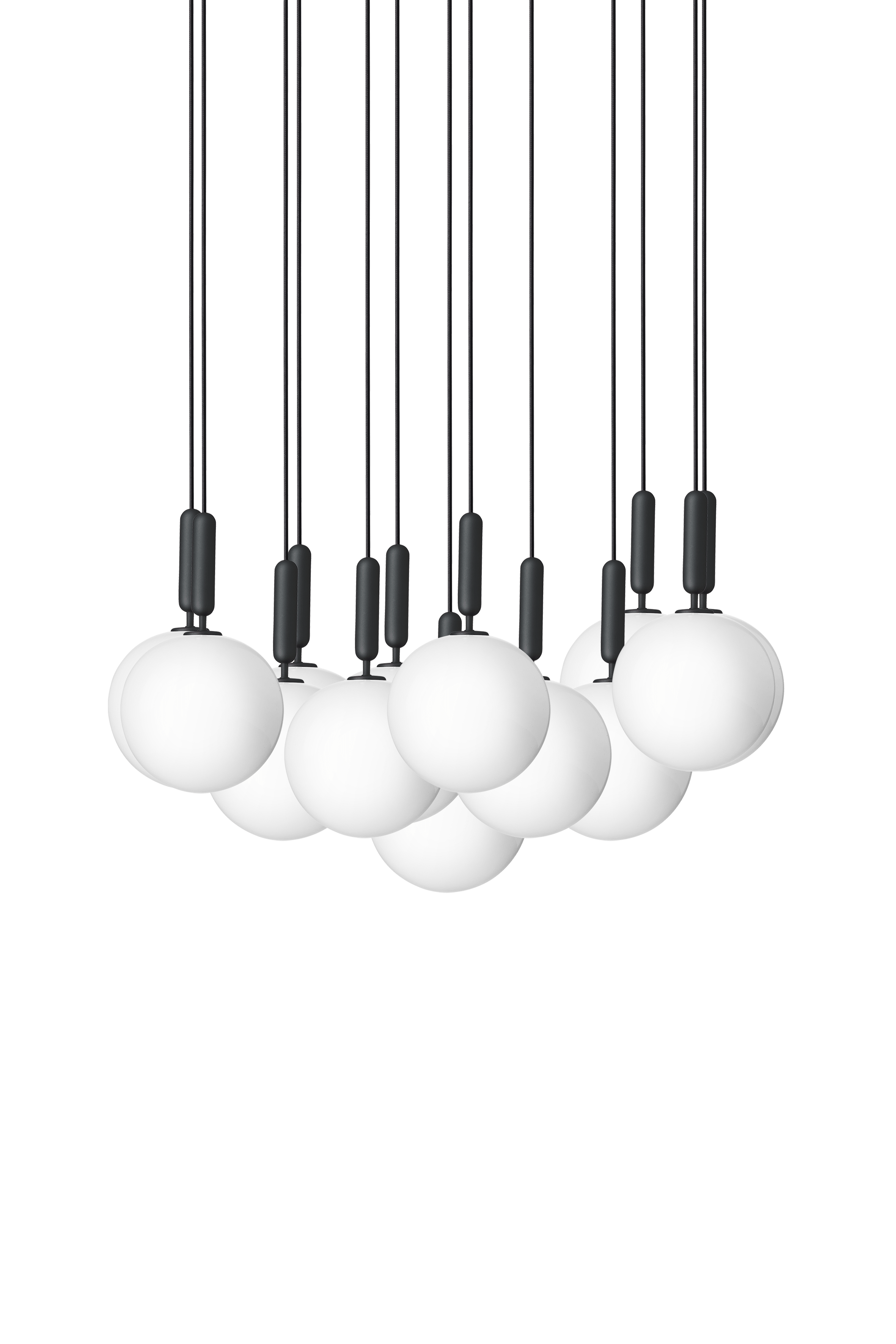 Hanglamp MIIRA 13 grafiet met opaalglas