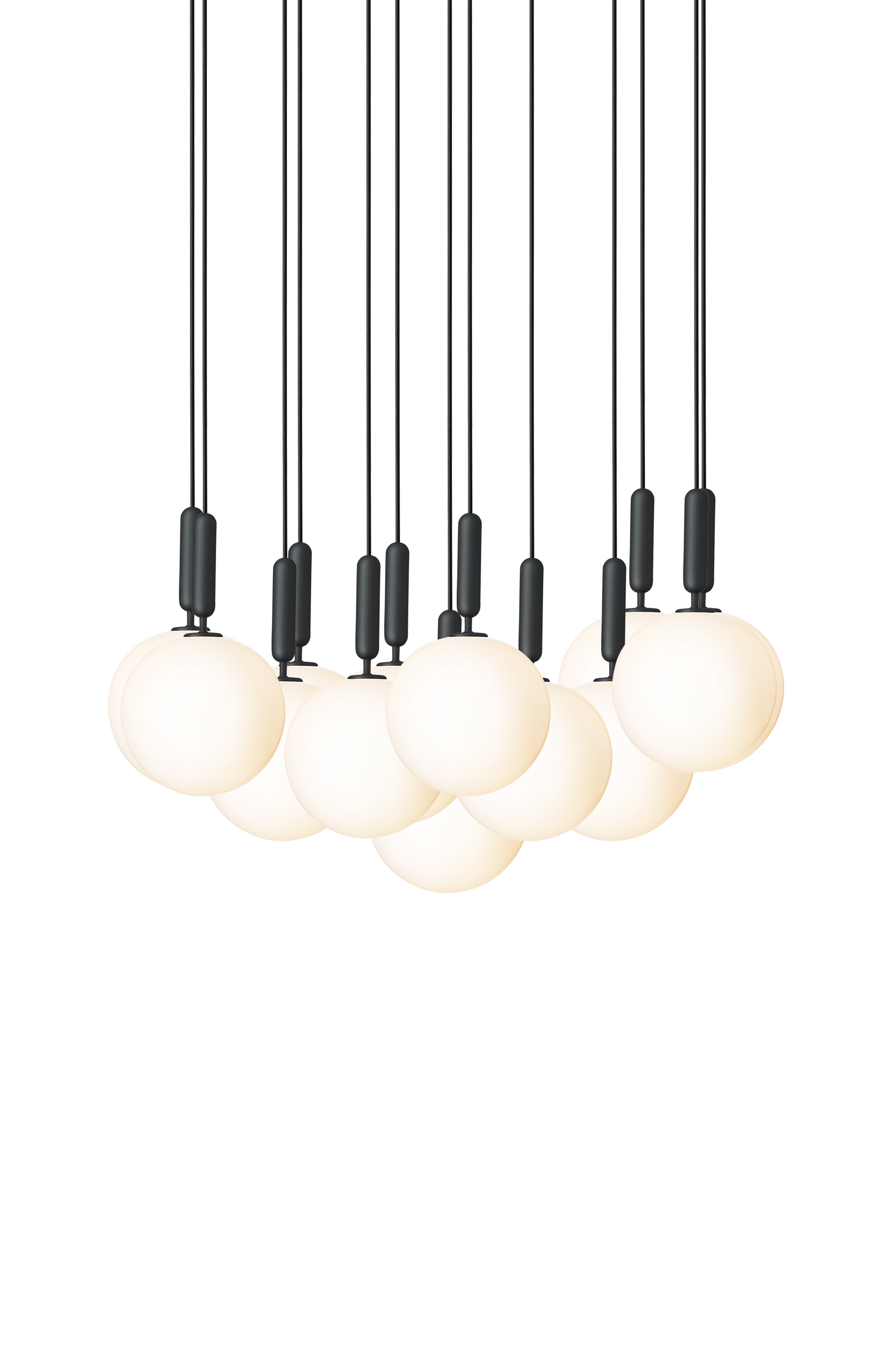Hanglamp MIIRA 13 grafiet met opaalglas