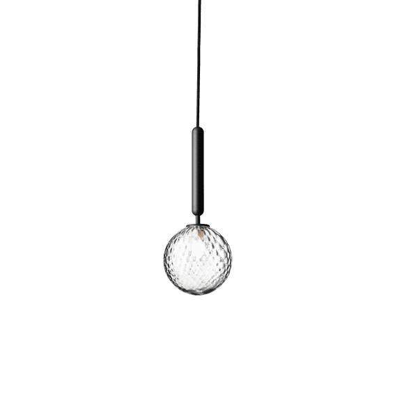 Hanglamp MIIRA grafiet met transparant glas