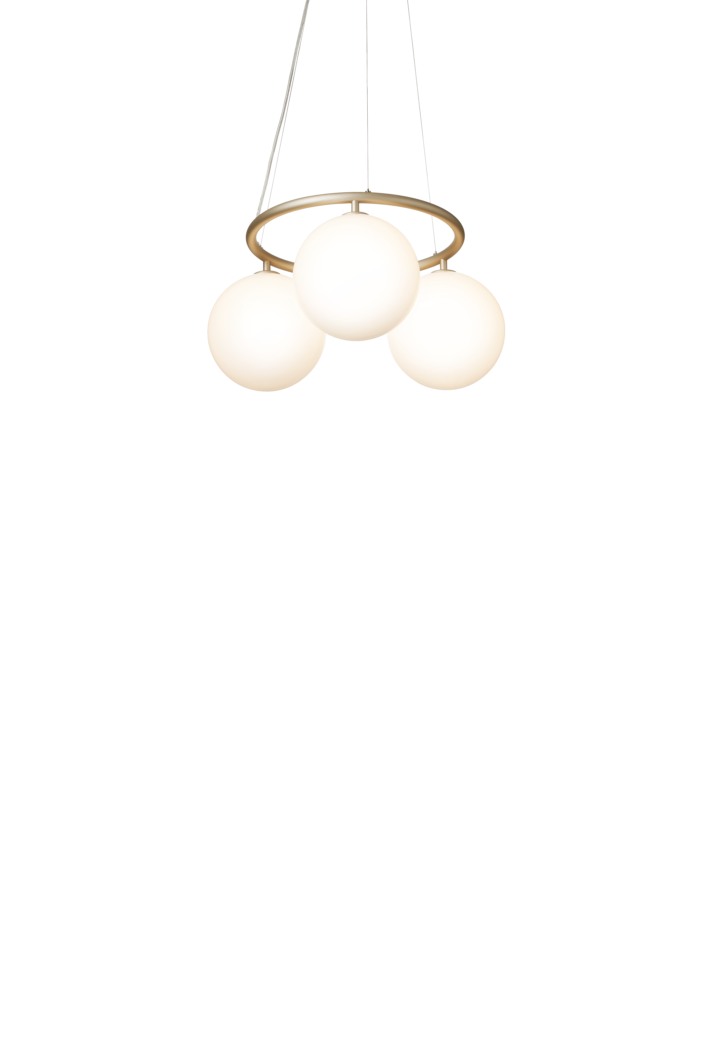 Lampa wisząca MIIRA 3 CIRCULAR mosiężny z opalowym szkłem – Nuura