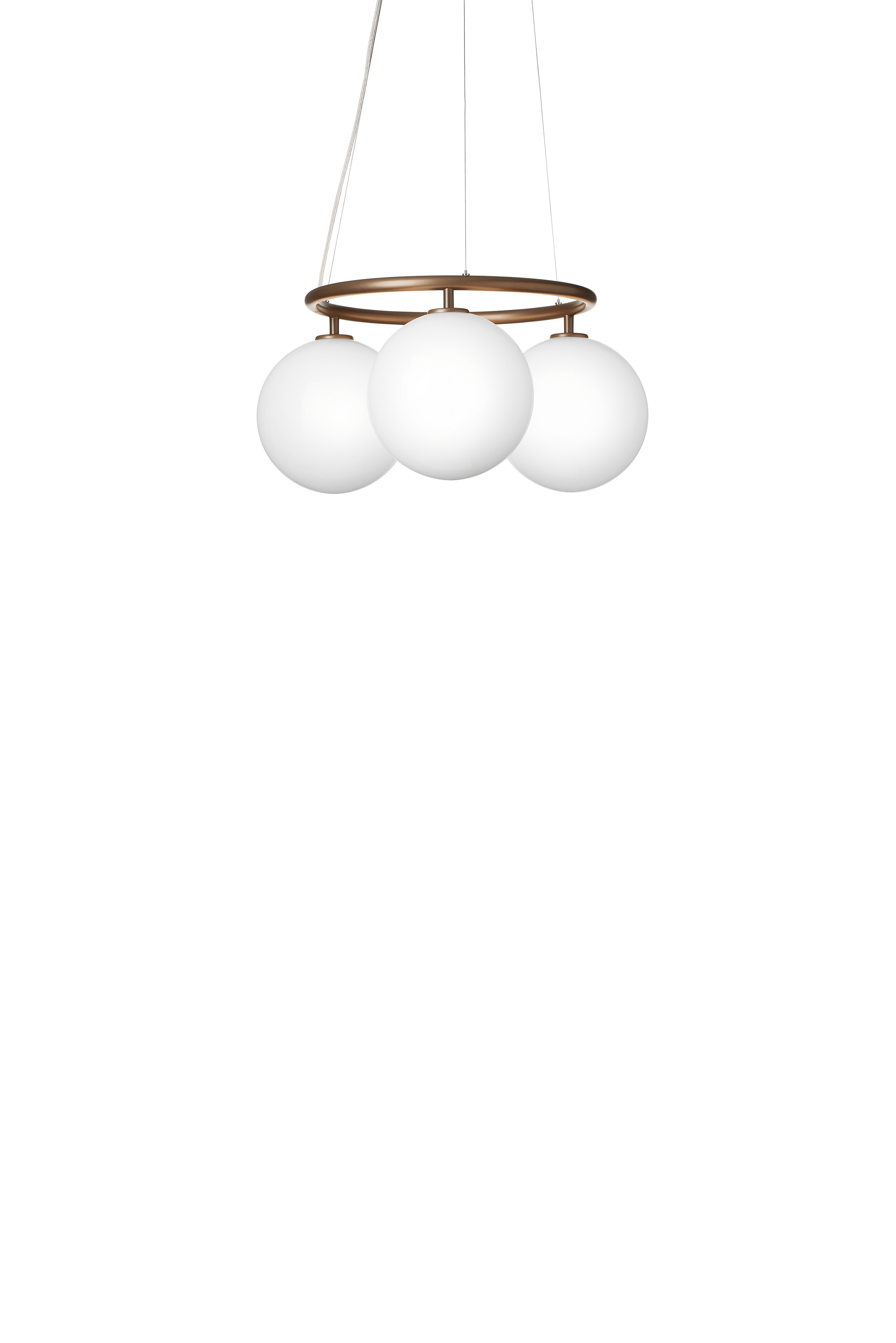 Hanglamp MIIRA 3 CIRCULAR donkerbruin met opaalglas