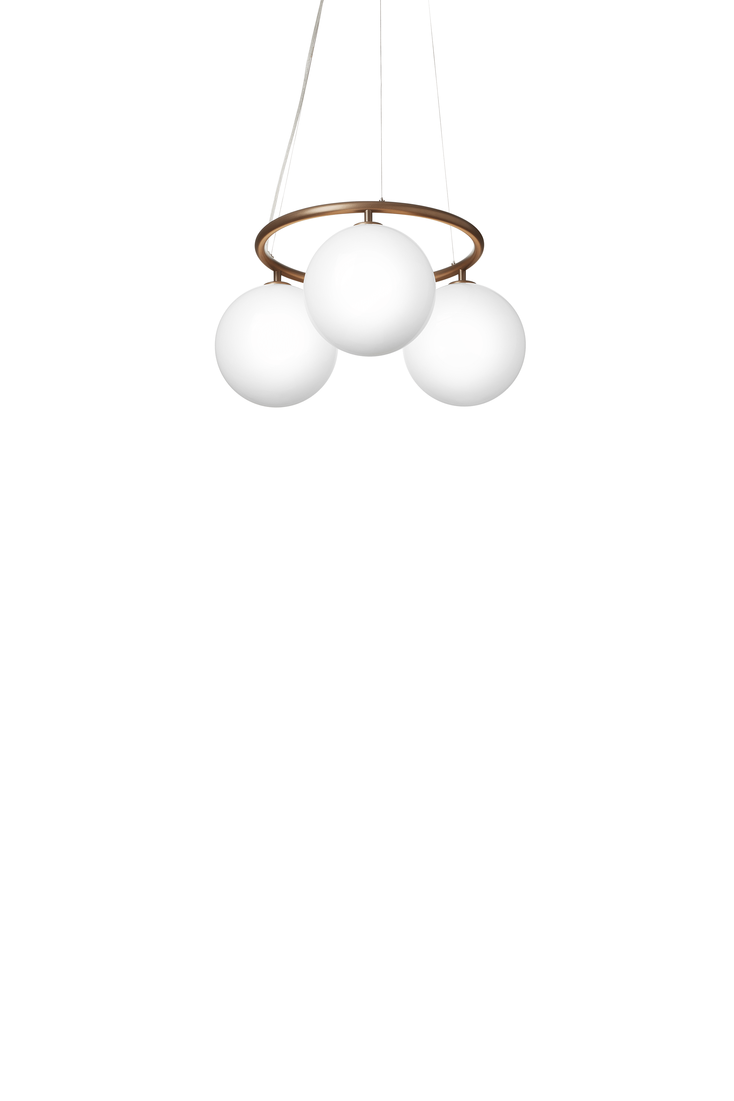 Hanglamp MIIRA 3 CIRCULAR donkerbruin met opaalglas