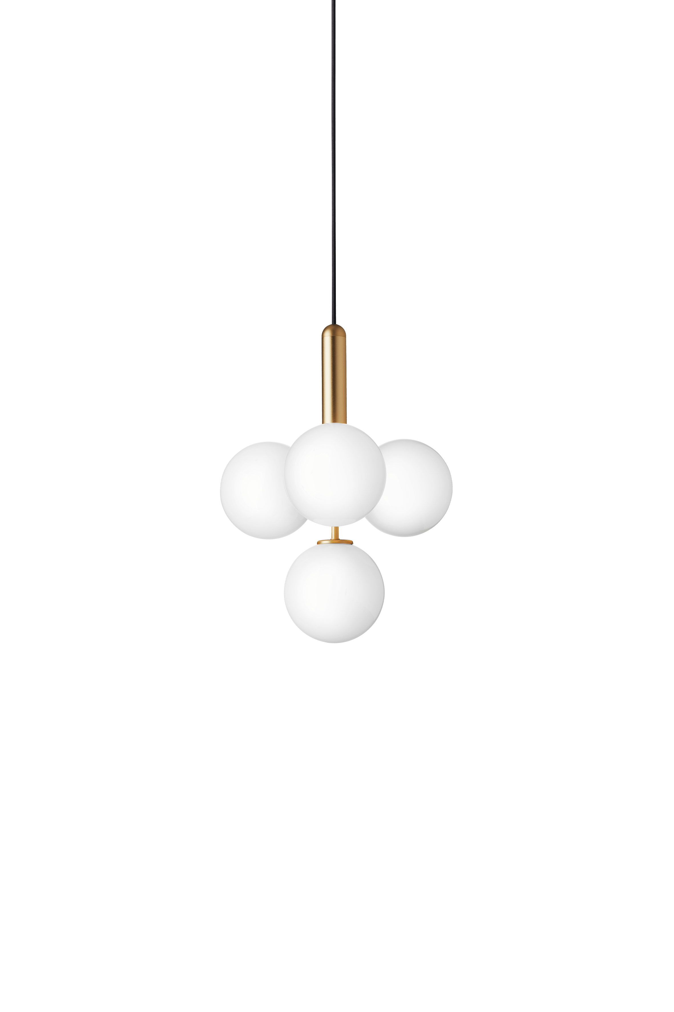 Lampa wisząca MIIRA 4 mosiężny z opalowym szkłem – Nuura