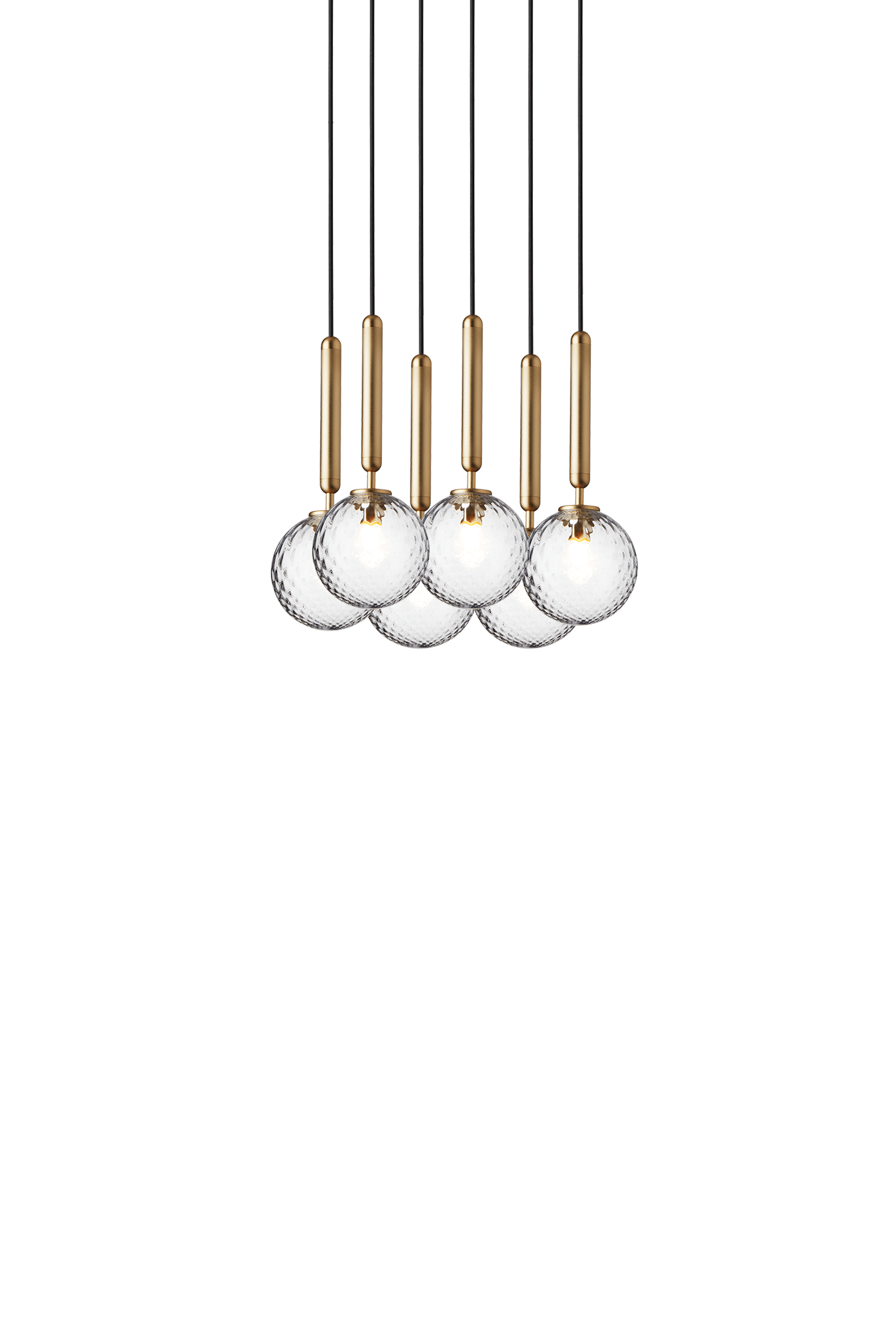 Pendelleuchte MIIRA 6 messing mit transparentem Glas