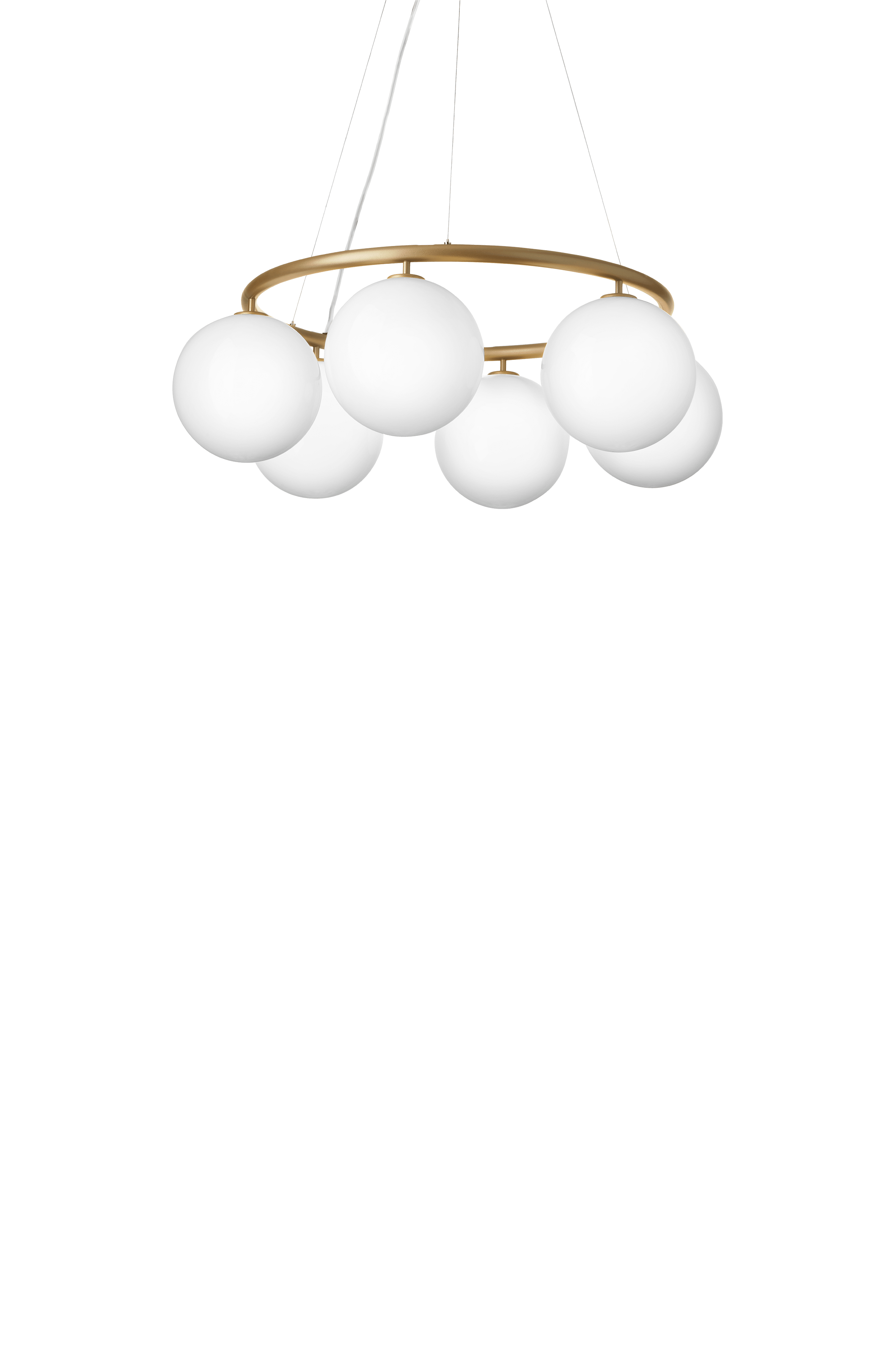 Lampa wisząca MIIRA 6 CIRCULAR mosiężny z opalowym szkłem – Nuura
