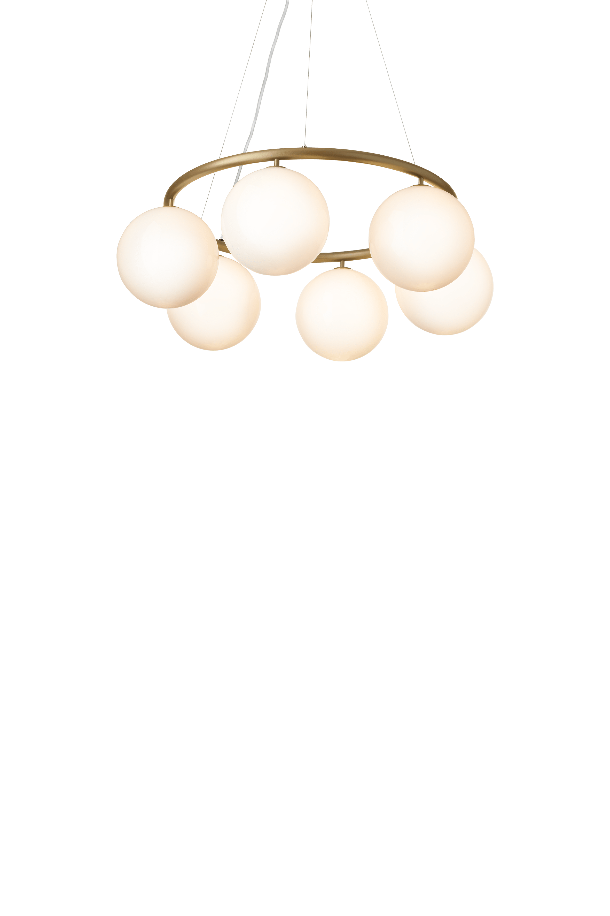 Lampa wisząca MIIRA 6 CIRCULAR mosiężny z opalowym szkłem – Nuura
